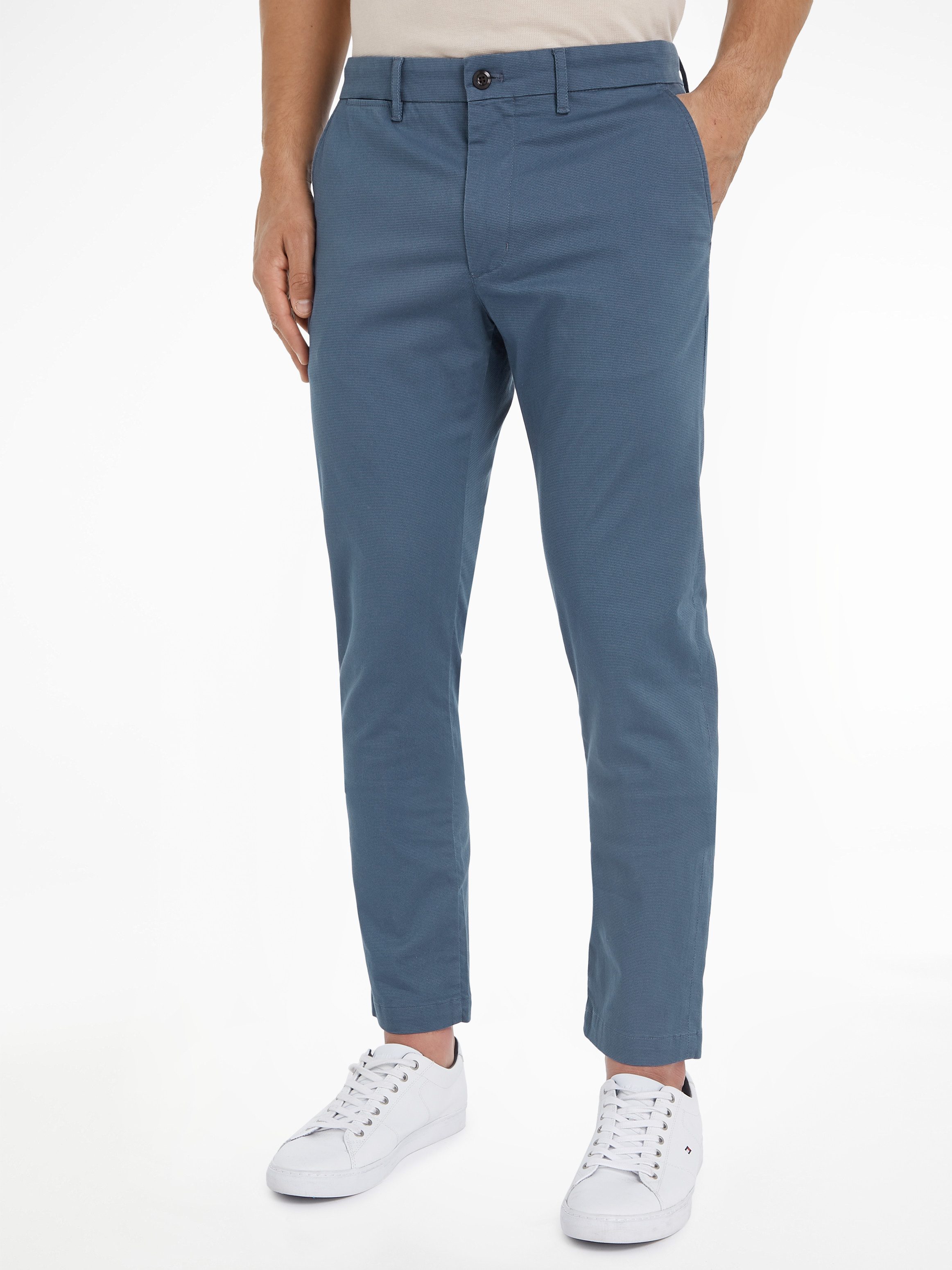 Tommy Hilfiger Chino BLEECKER PRINTED STRUCTURE heren chino's maat 40 blauw