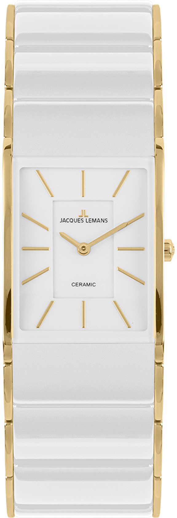 Jacques Lemans Keramisch horloge Dublin Quartz horloge, armbanduhr, dameshorloge, keramische band dames horloges wit