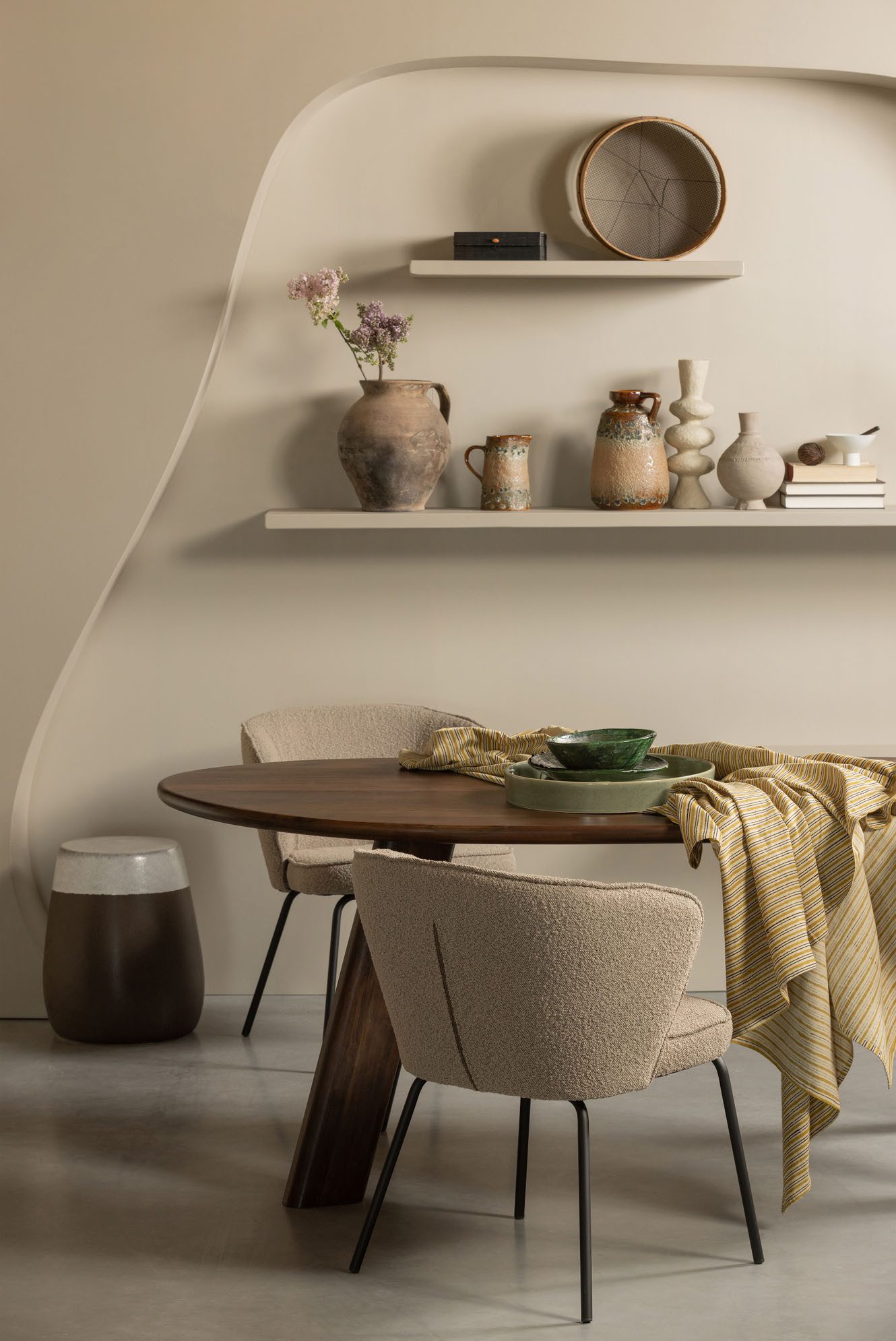 WOOOD Eetkamerstoel ADMITS Gestoffeerde stoel met 4-poots frame, gepolsterd, H 77 cm x B 60 cm (set, 2 stuks)