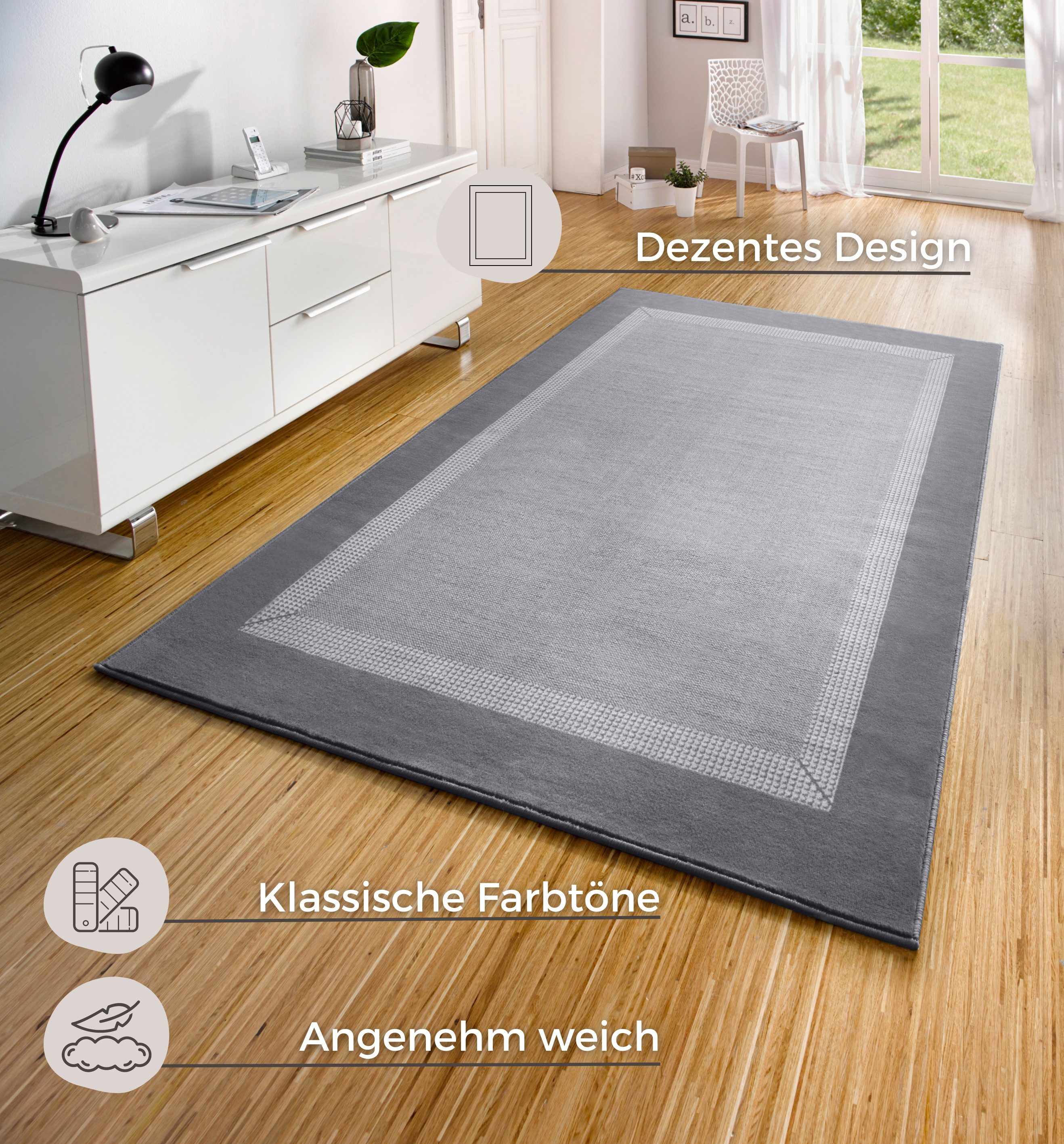HANSE Home Vloerkleed Band Kortpolig, zacht, loper maten, woonkamer, slaapkamer, eetkamer