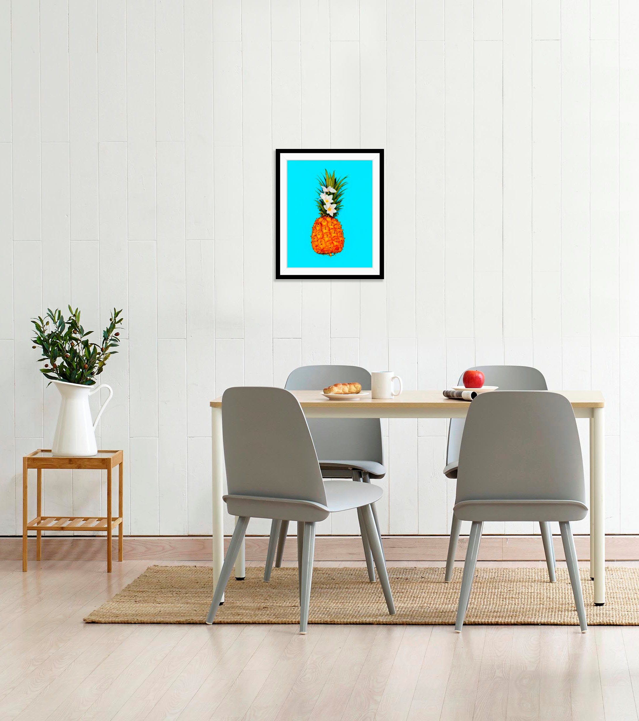 queence Wanddecoratie Mark HD premium posterdruk incl. houten lijst (1 stuk)