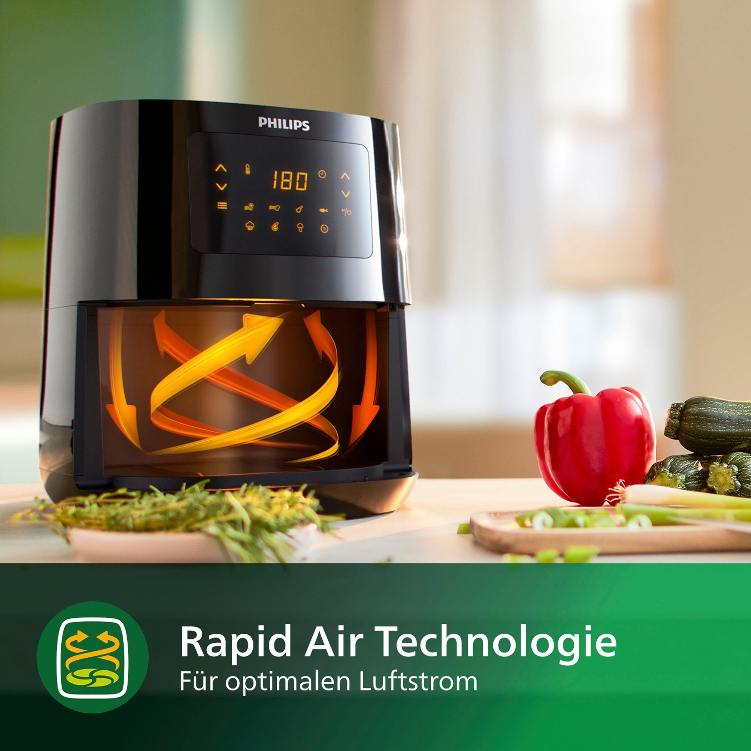 Philips Airfryer L HD9252/90, 4,1 l met 7 instellingen en warmhoudfunctie, digitaal display