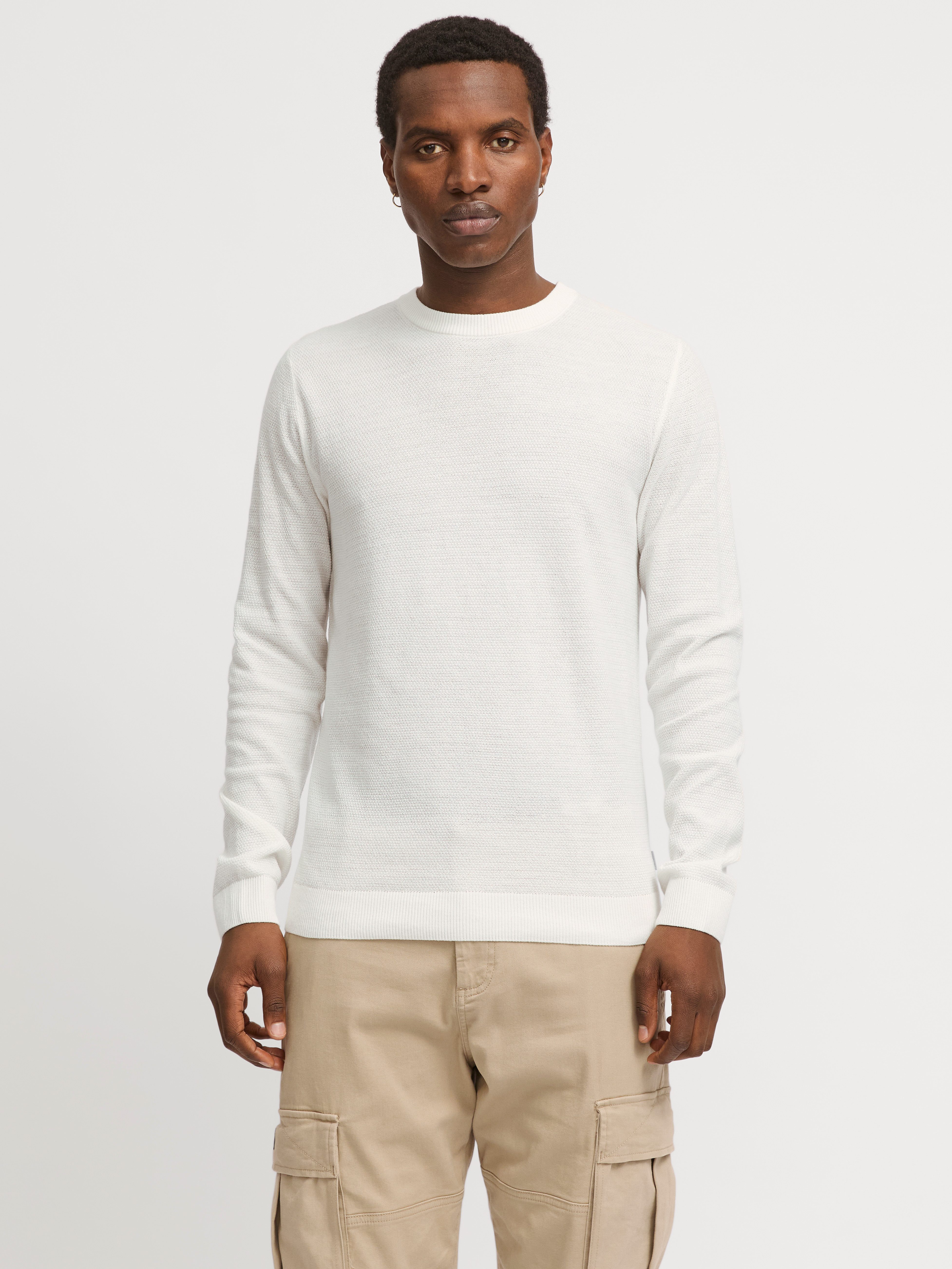Jack & Jones Gebreide trui JJBRADY KNIT CREW NECK heren pullovers maat S wit