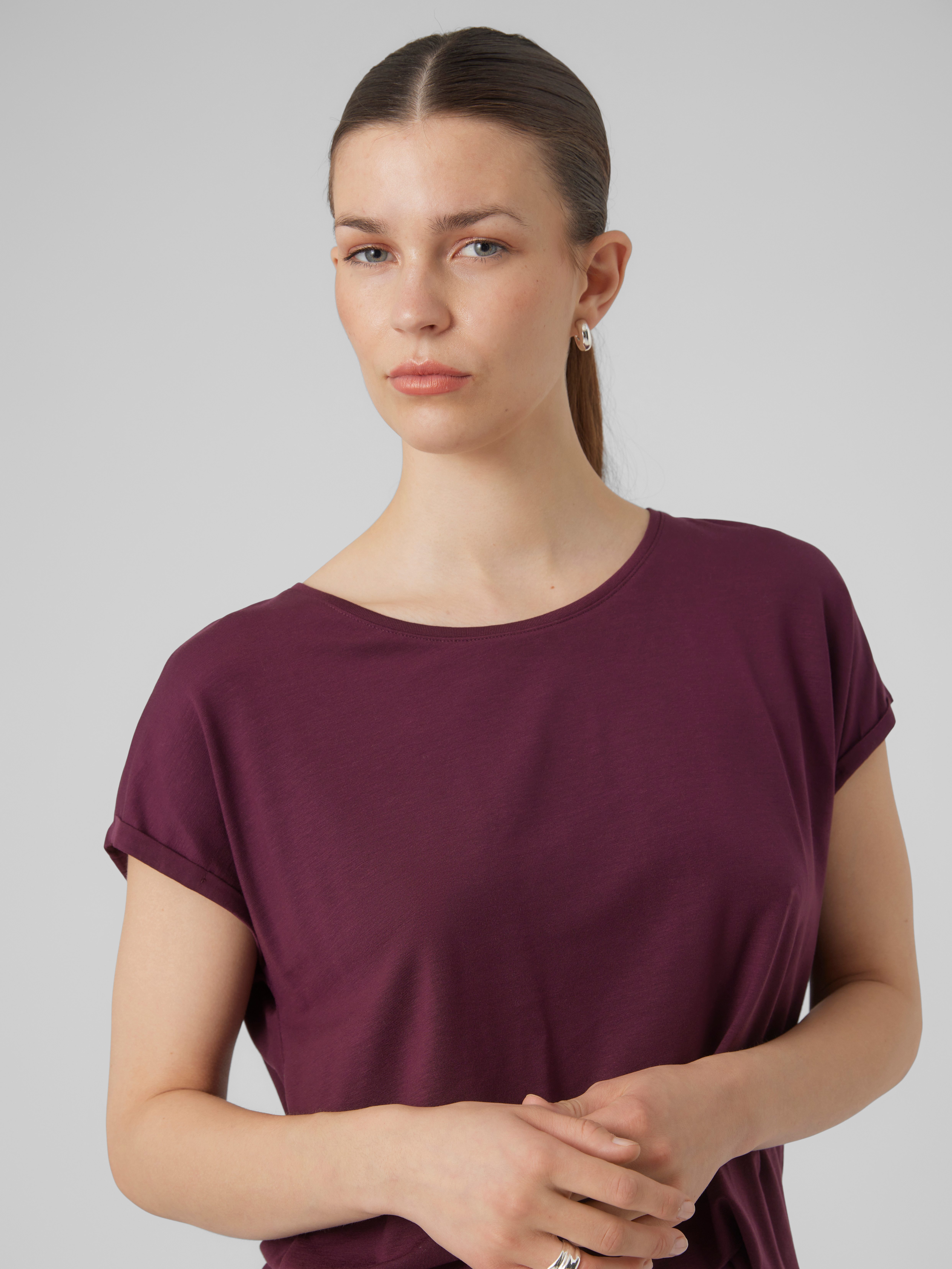 Vero Moda Shirt met ronde hals VMAVA PLAIN SS TOP GAJRS NOOS