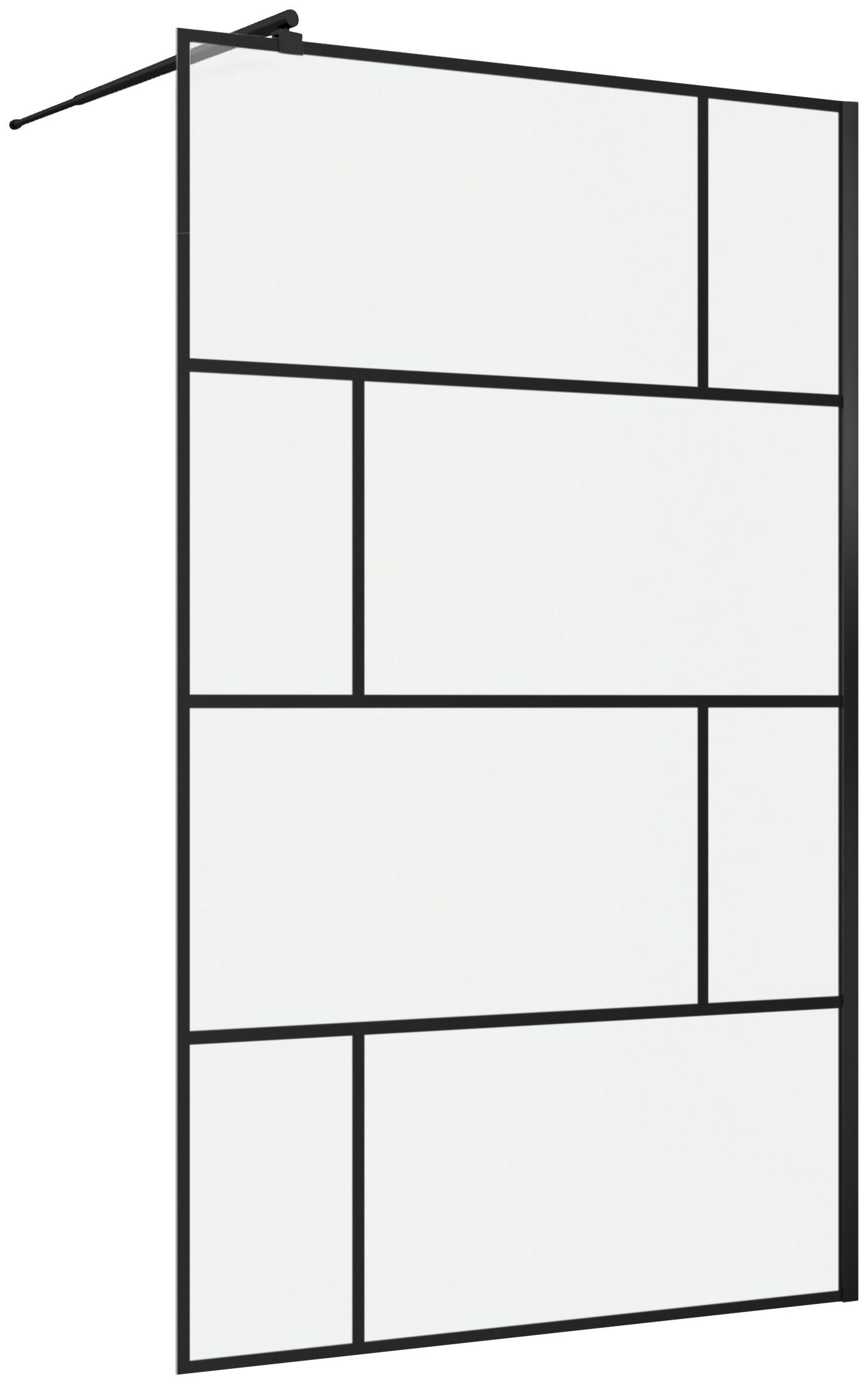 Marwell Walk-in-douche Bricks 90x 195 cm, inclusief houderstang voor wandmontage, 120 cm (3-delig)