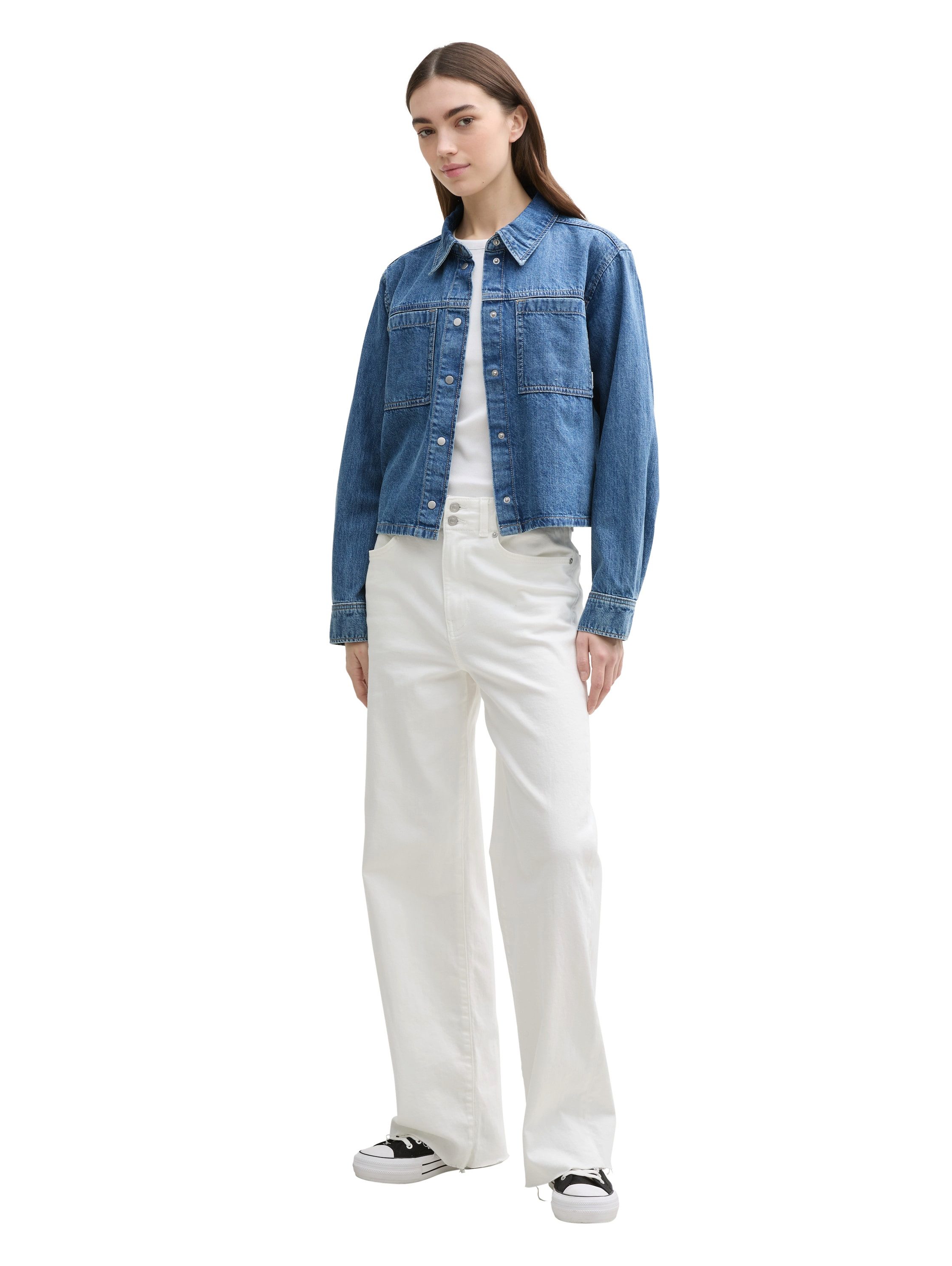 Tom Tailor Denim Jeans blouse met borstzakken