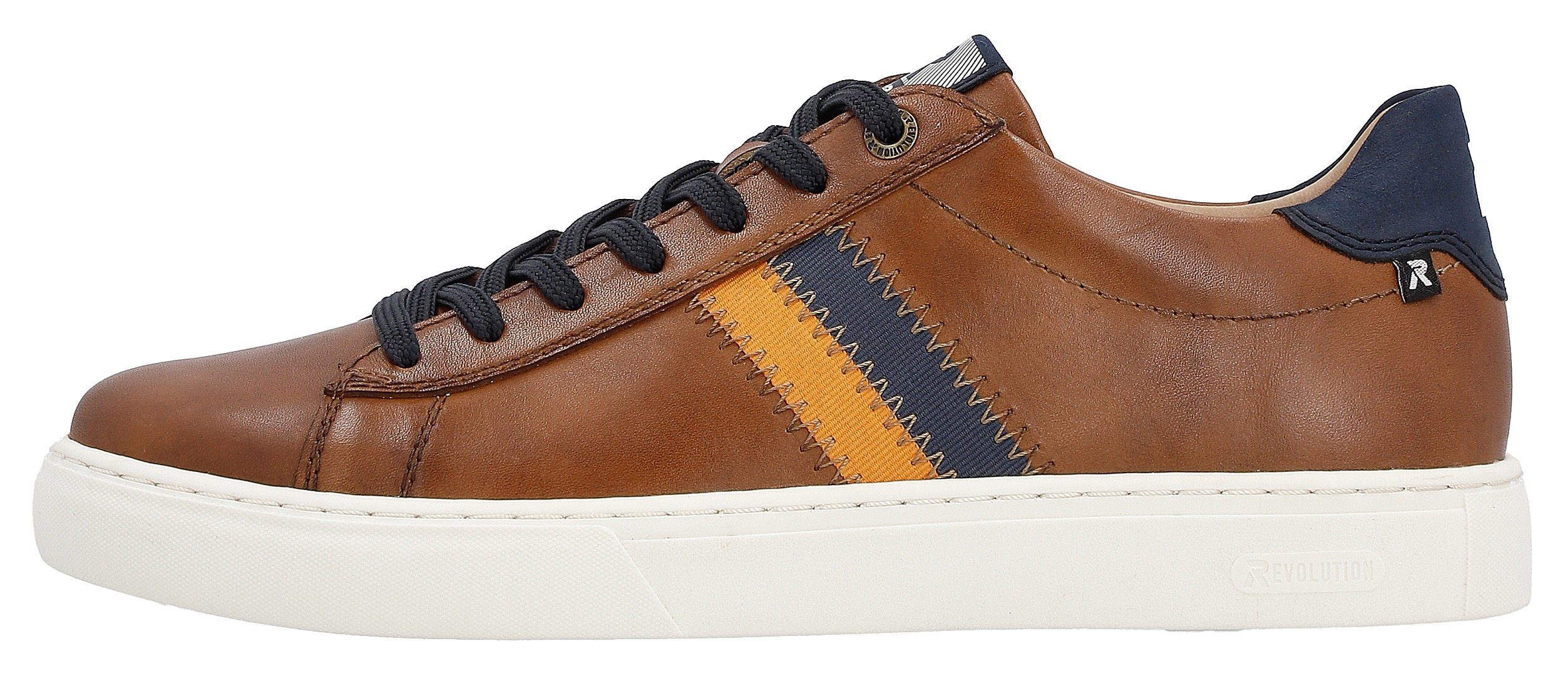 RIEKER Sport Sneakers met leren binnenvoering, vrijetijdsschoen, lage schoen, veterschoen