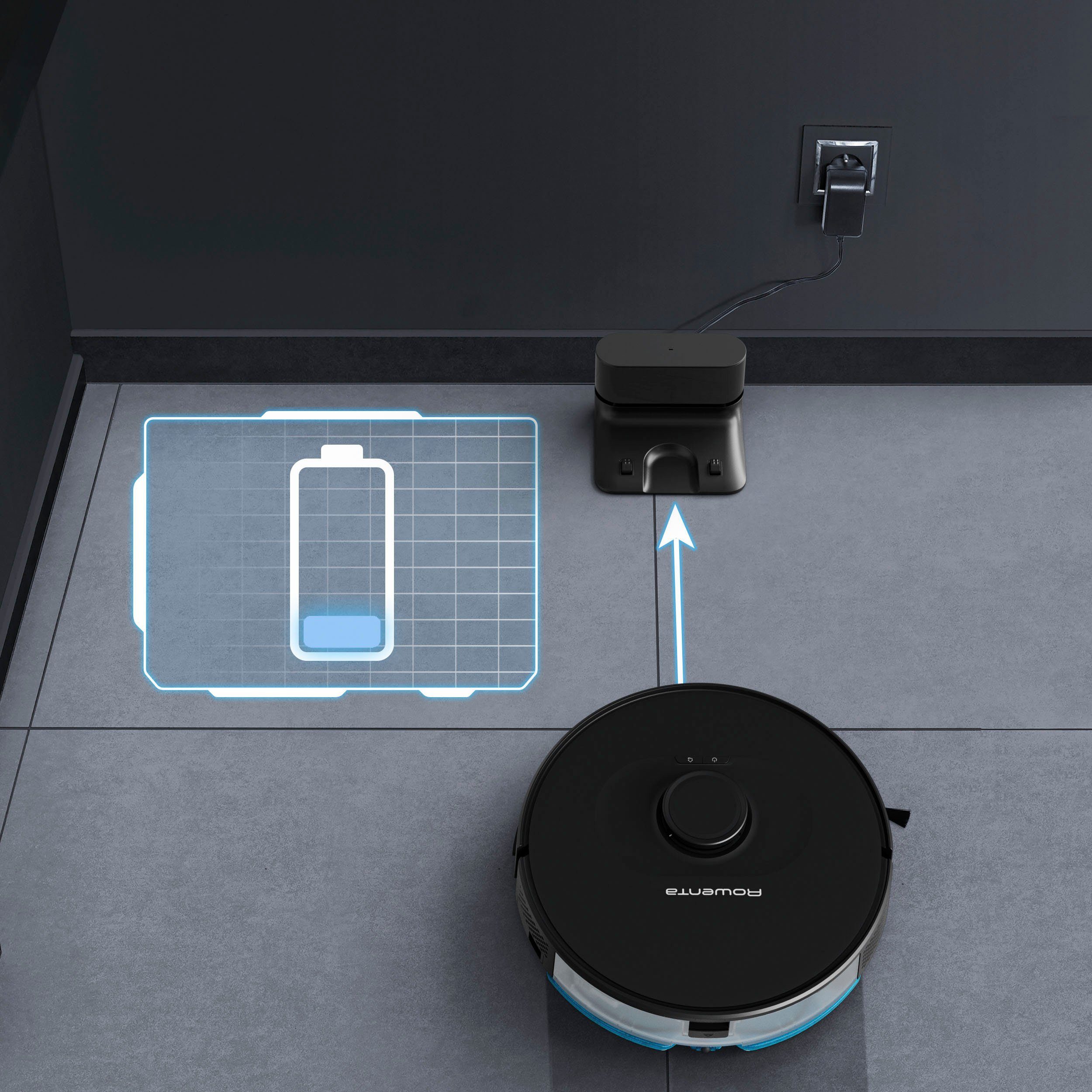 Rowenta Nat-droog-robotstofzuiger X-Plorer 75S neo RR85E3 - 4in1 met dweilfunctie automatisch afzuigstation, app en spraakassistent