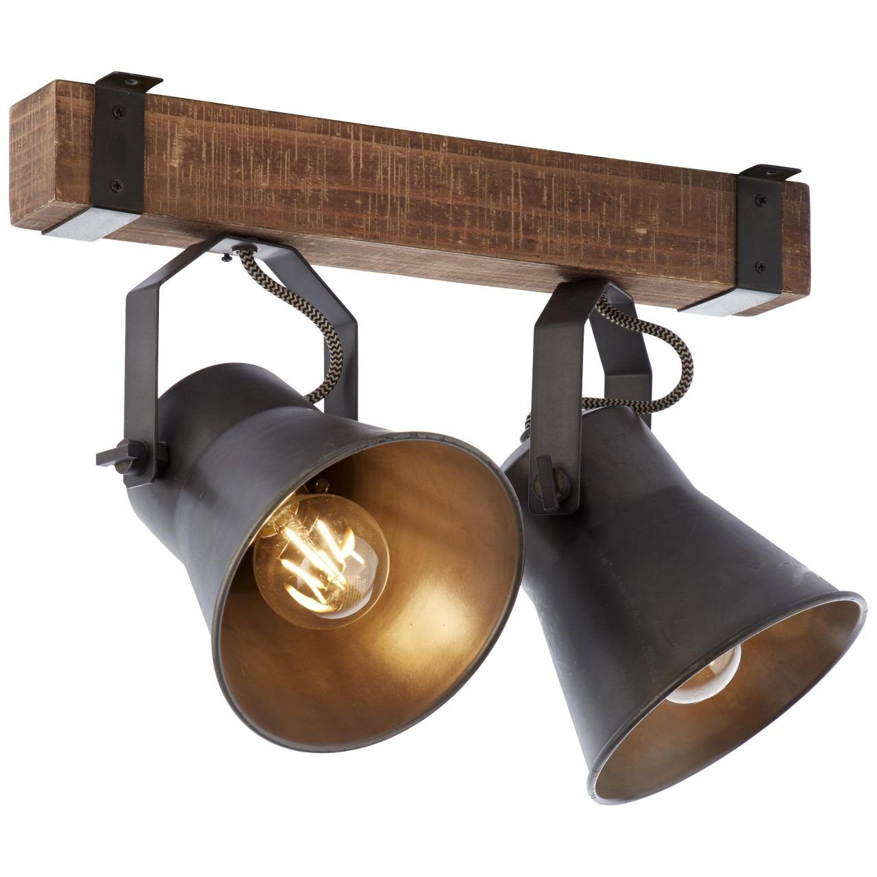 Brilliant Leuchten Plafondspot Decca Spotjesbalk 2 fittingen zwart staal (1 stuk)