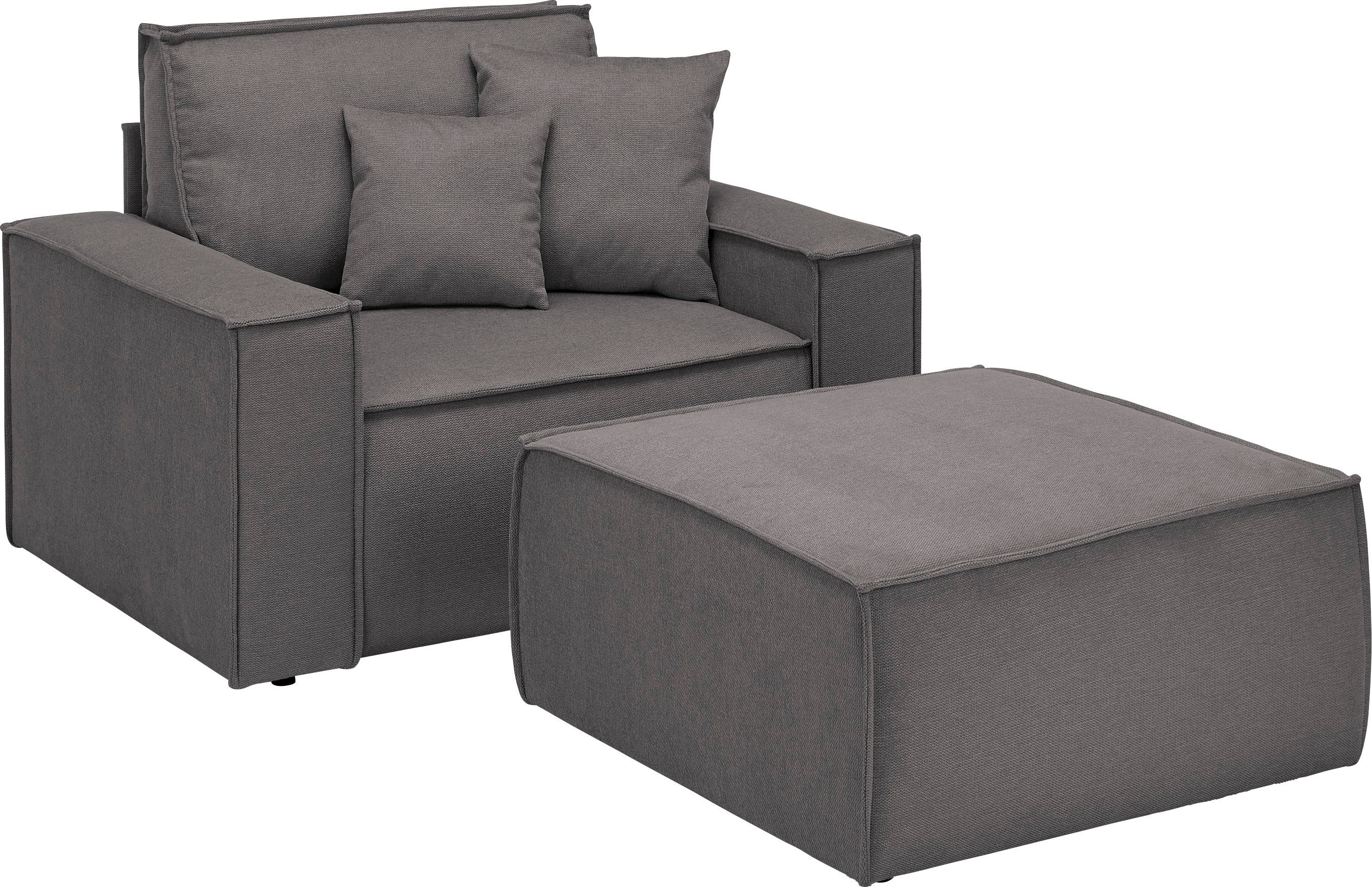 andas Loveseat Finnley Loveseat en hocker als set, passend bij de bekleding-serie Finnley (2-delig)
