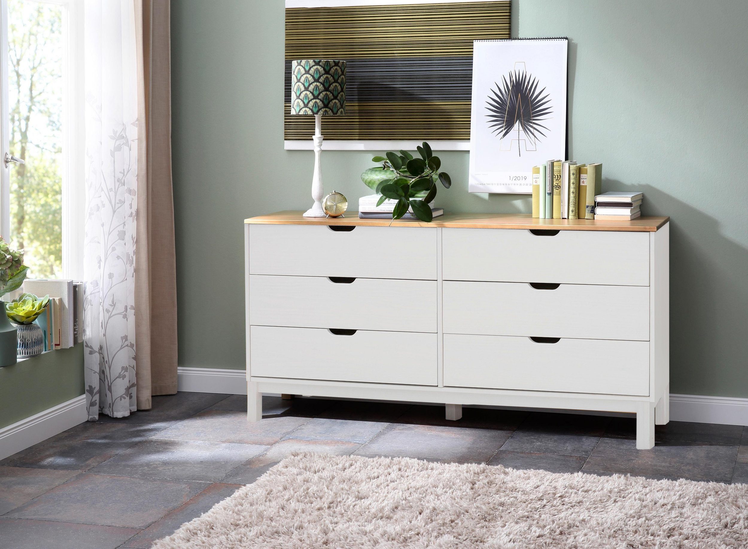 Home affaire Kast Post massief grenenhout, met vele opbergmogelijkheden, breedte 150 cm