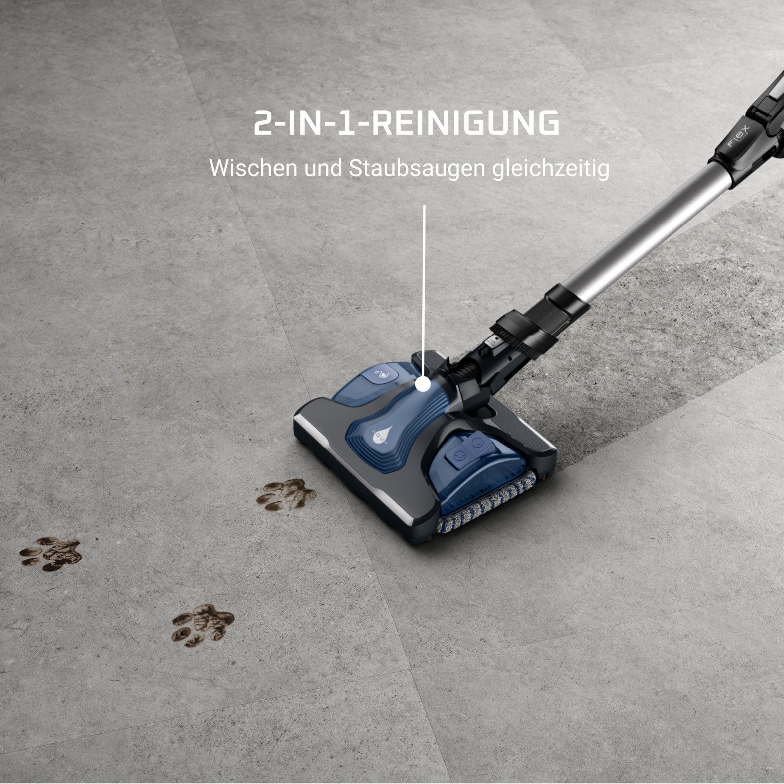 Rowenta Snoerloze hand- en steelstofzuiger X-Force Flex 14.60 Aqua, krachtig, duurzame accu, flexibele scharnier