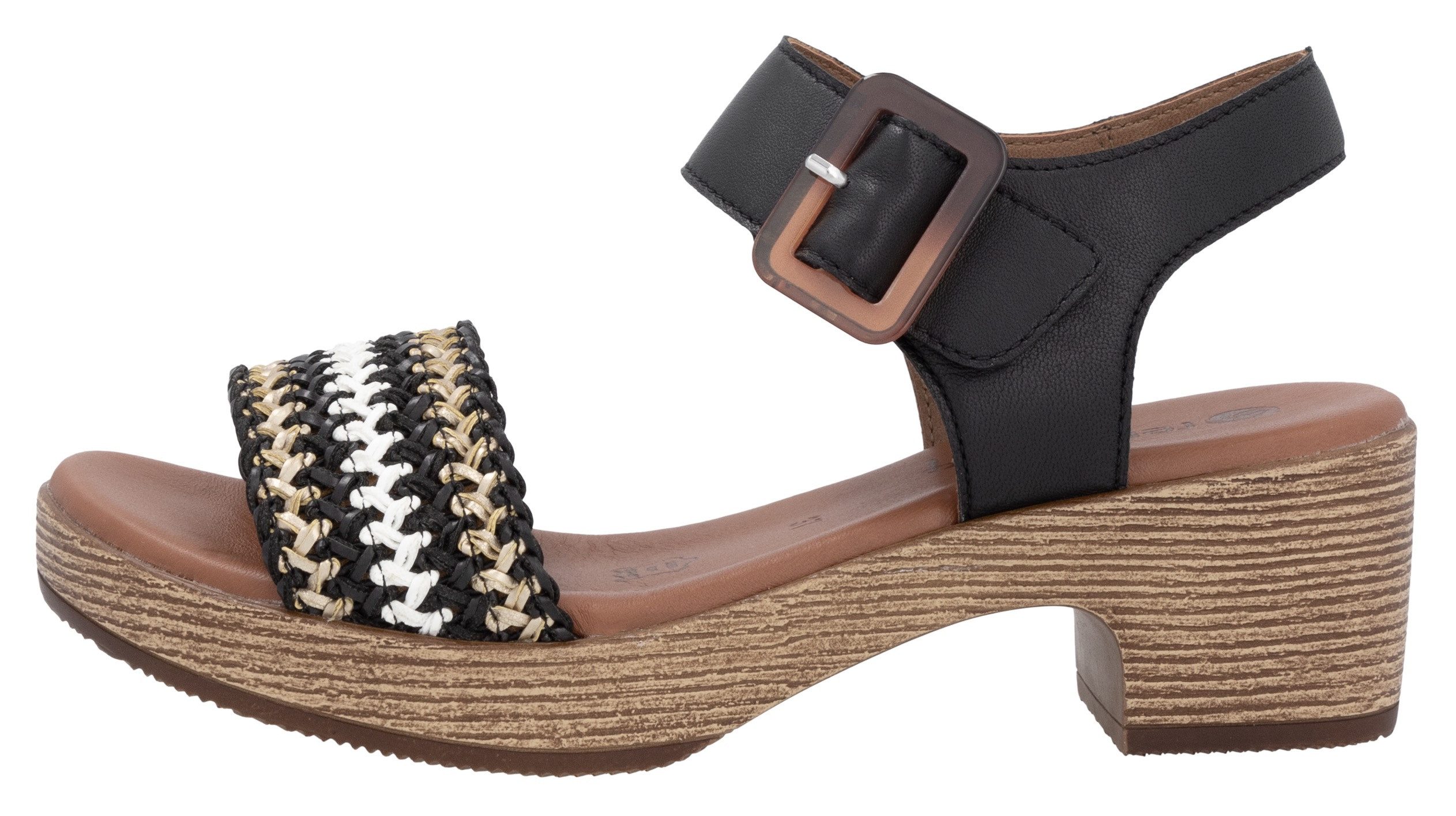 Remonte Sandaaltjes , blockhak, plateau, sandaal, zomerschoen met bandage in jute-look