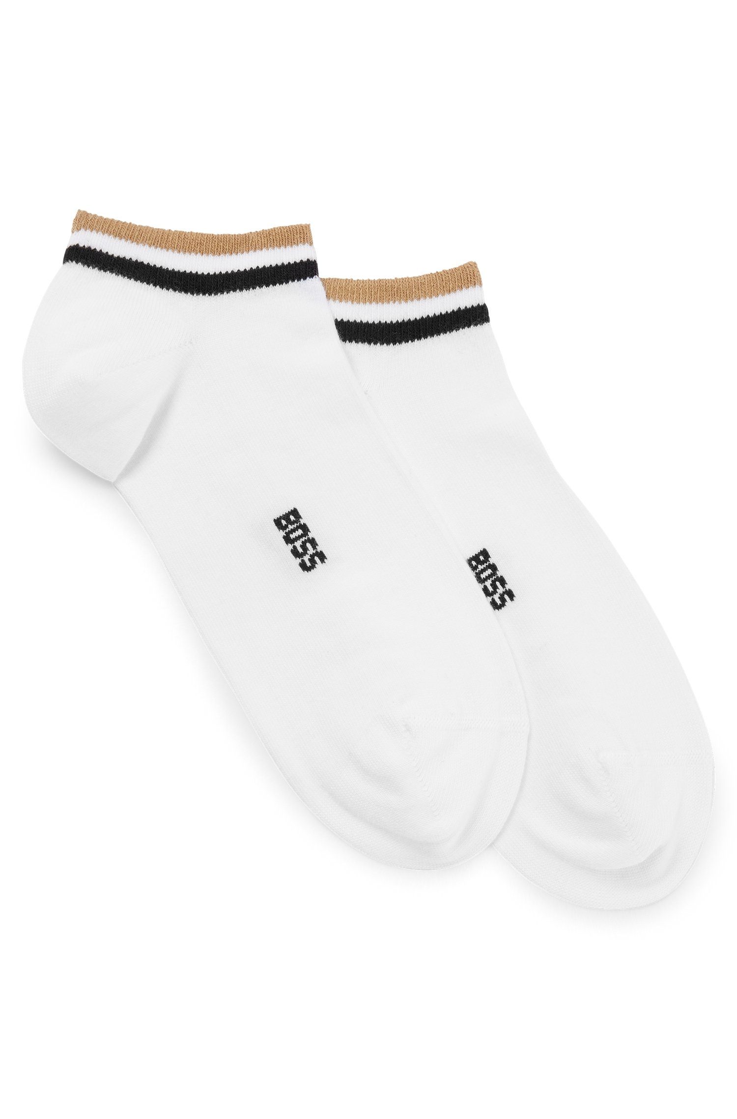 BOSS Sneakersokken 2P AS Uni stripe CC met gestreepte afwerking (set, 2 stuks)