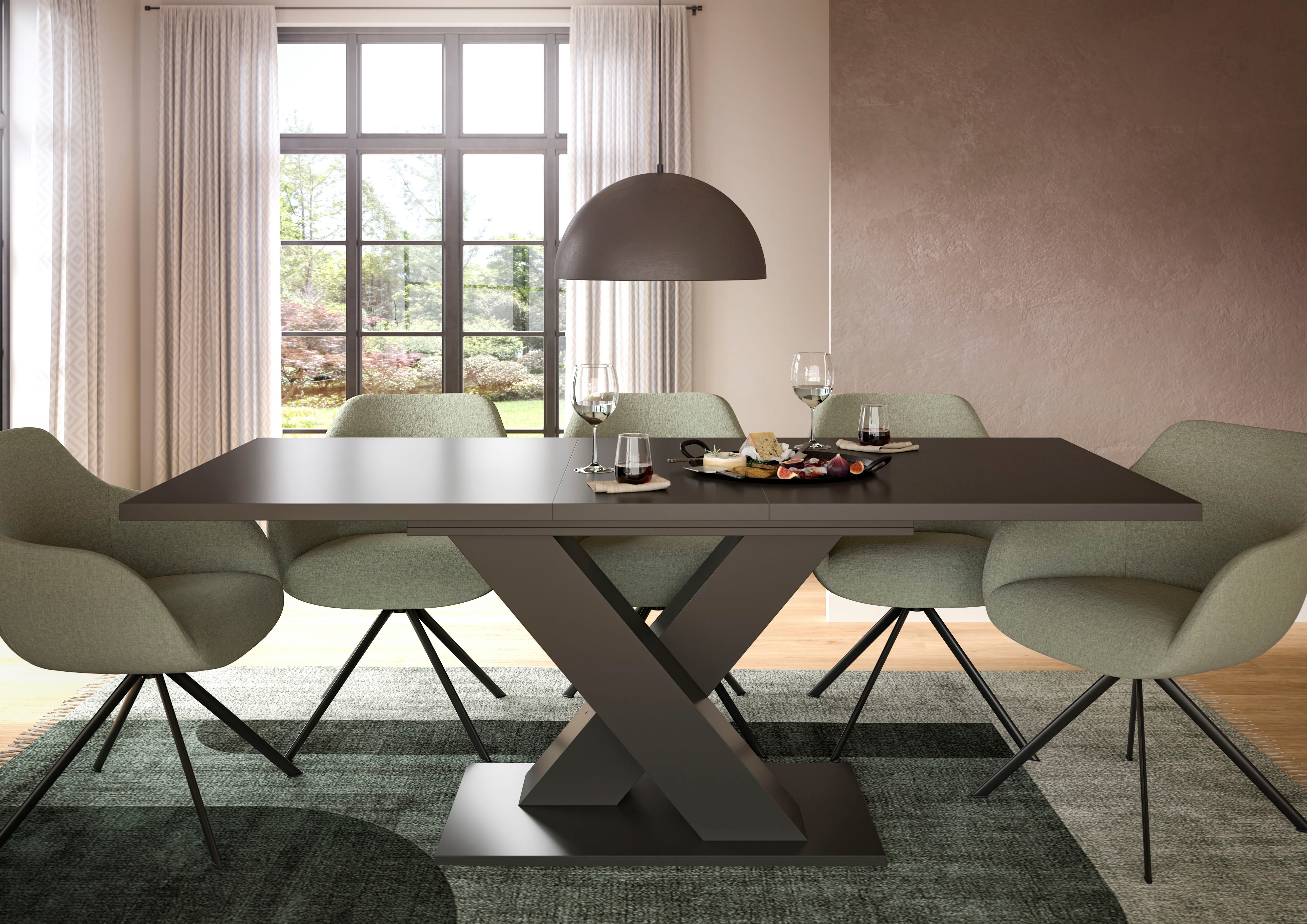 INOSIGN Eettafel Motus, uitschuifbaar 150 - 190 cm, inclusief 40 cm inlegplaat