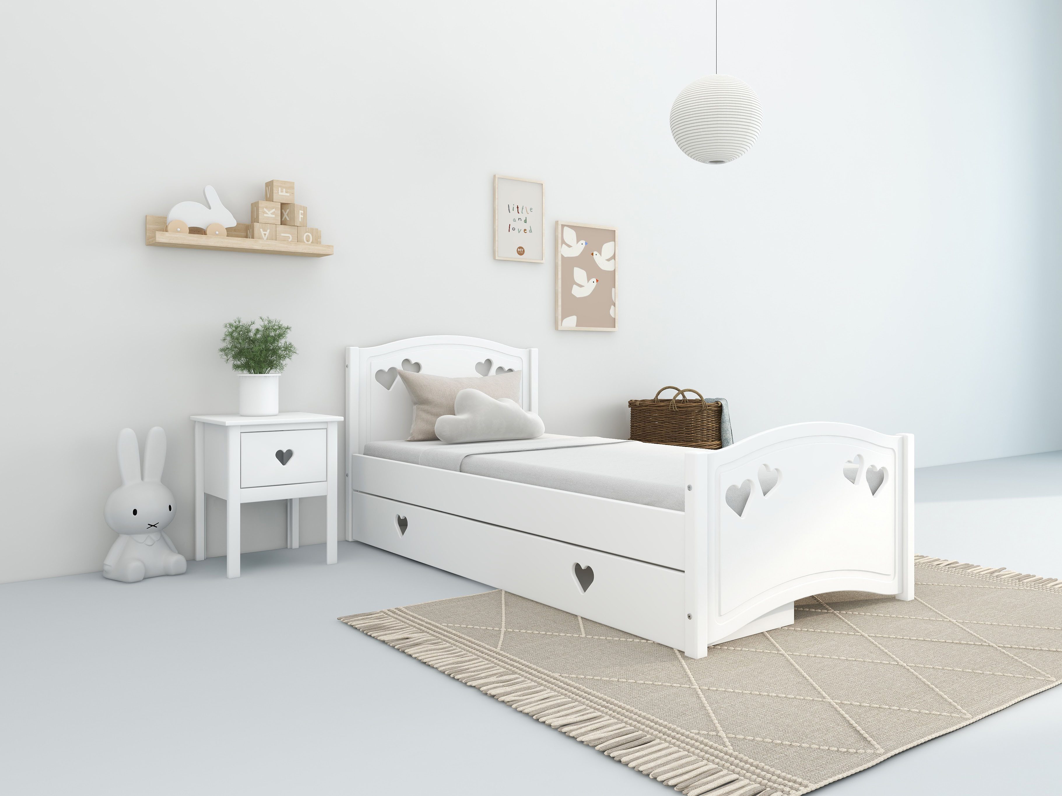 Lüttenhütt Kinderbed Beeke, OTTO's Choice, kinderbed, met matras + lade FSC-gecertificeerd, veel opbergruimte, tot 100 KG belastbaar (4-delig)