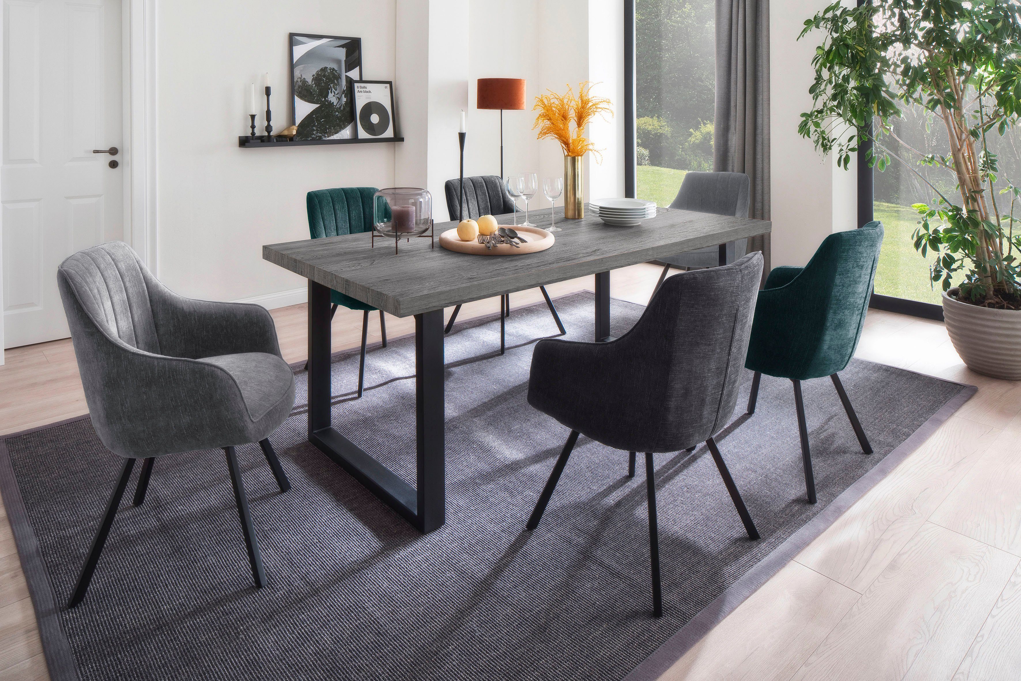 MCA furniture Eetkamerstoel Sassello Stoel 180º draaibaar met nivellering, bekleding, belastbaar tot 120 kg (set, 2 stuks)