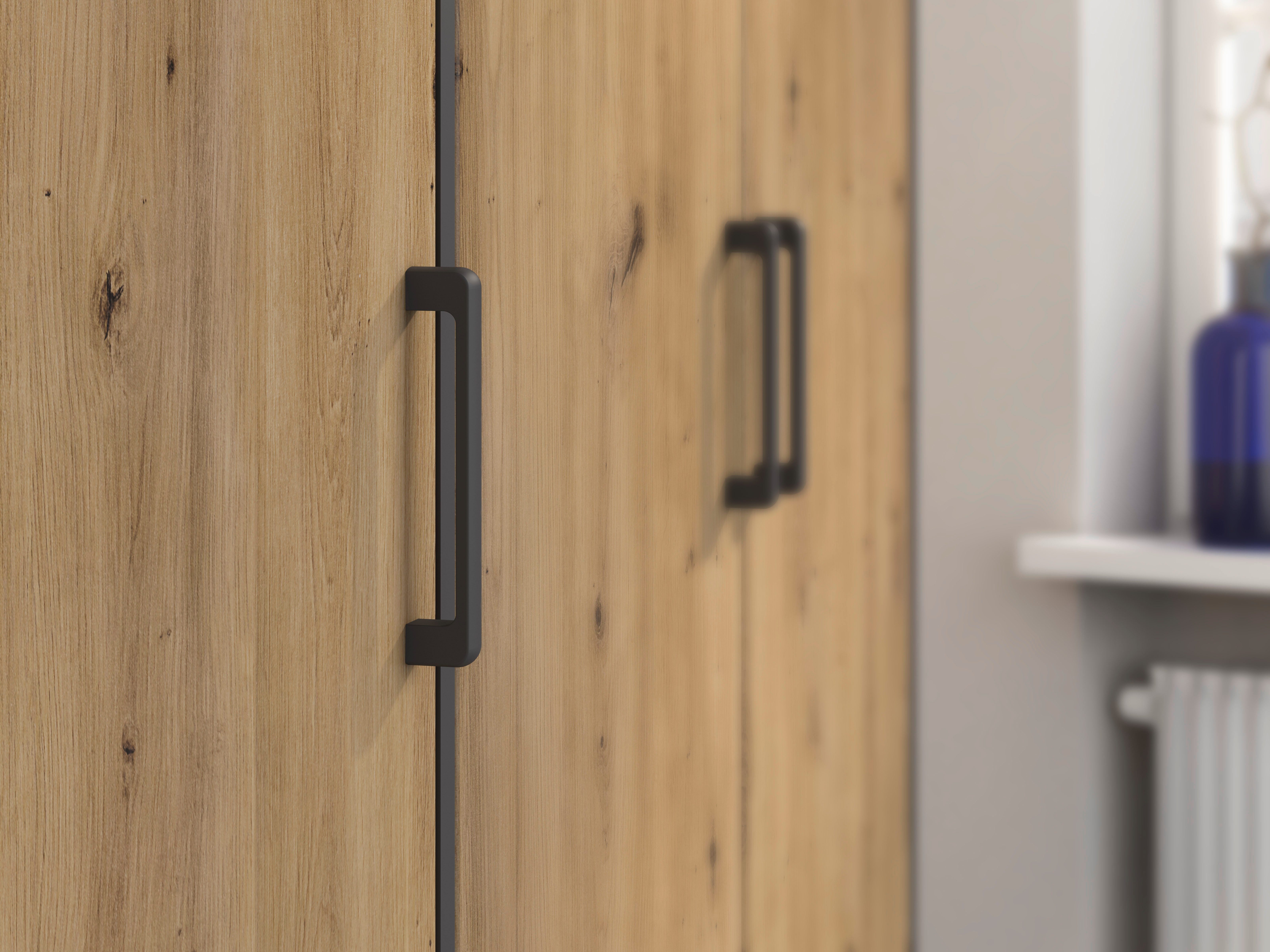 rauch Draaideurkast Kledingkast kast garderobe linnenkast VOYAGER moderne grepen in grijs metallic met buitenlades made in germany