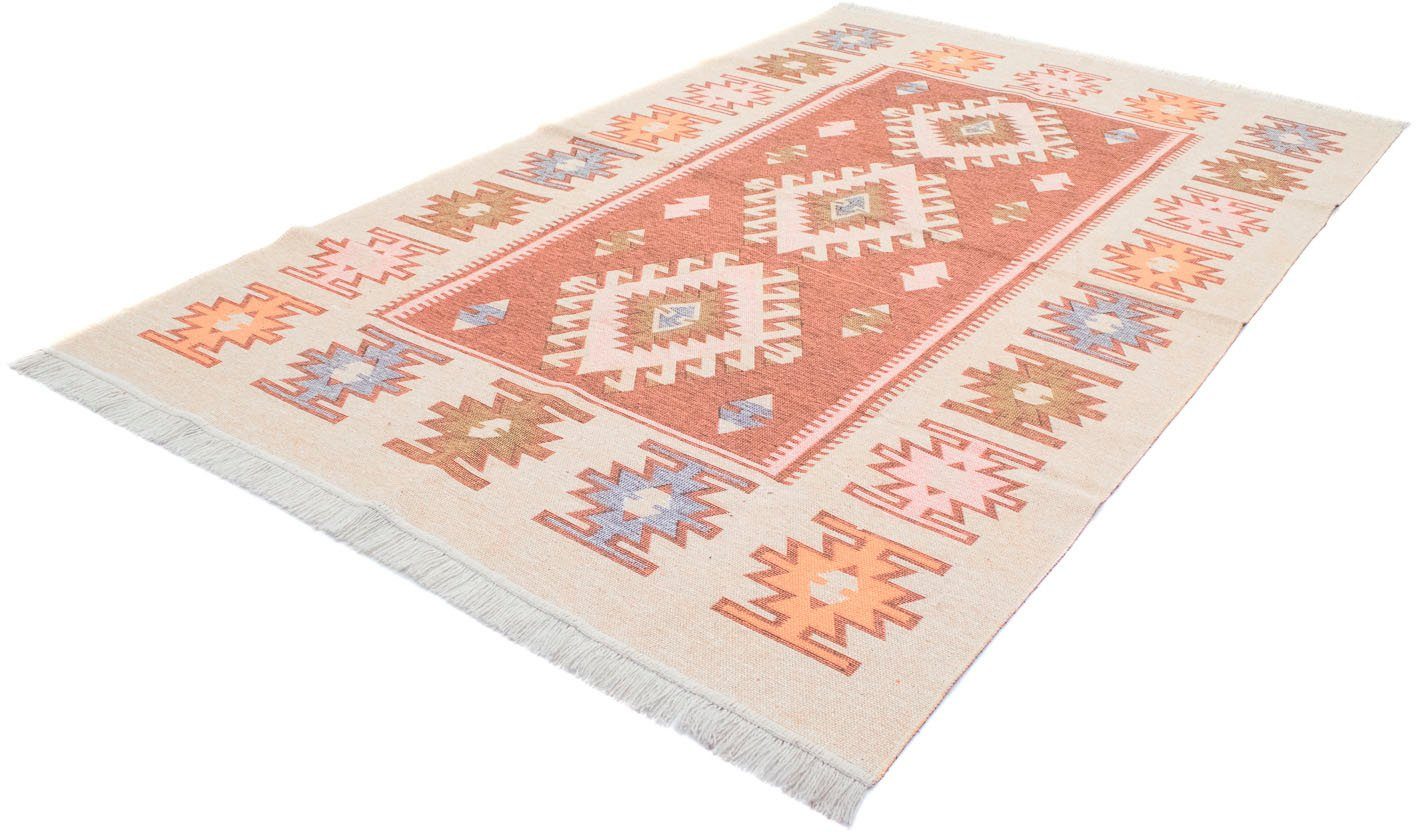 morgenland Wollen kleed Kelim vloerkleed Ariz wollen vloerkleden maat 120 cm x 180 cm x 5 mm bruin