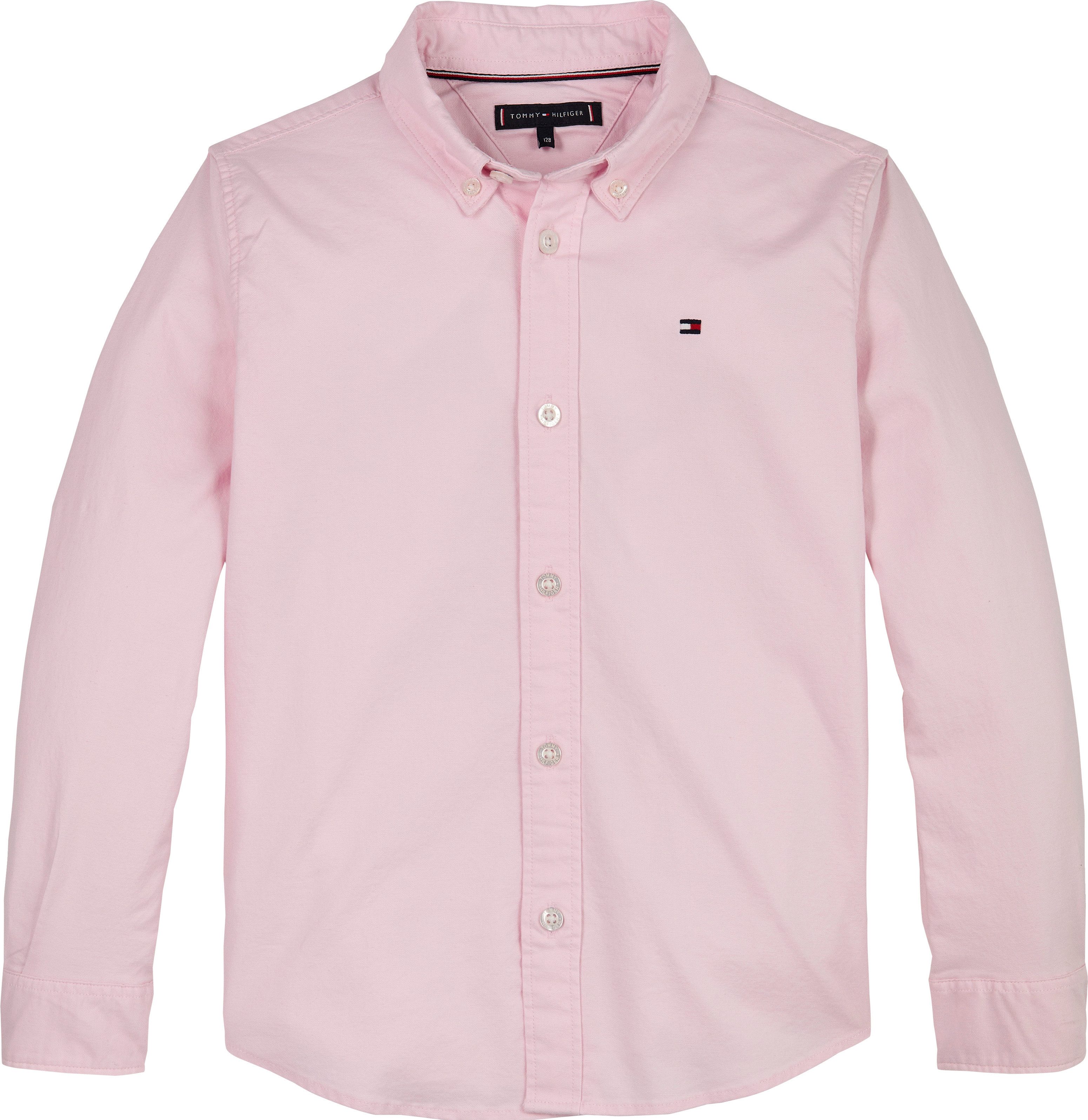 Tommy Hilfiger Overhemd met lange mouwen FLAG OXFORD SHIRT LS jongens overhemden maat 3 (98) roze