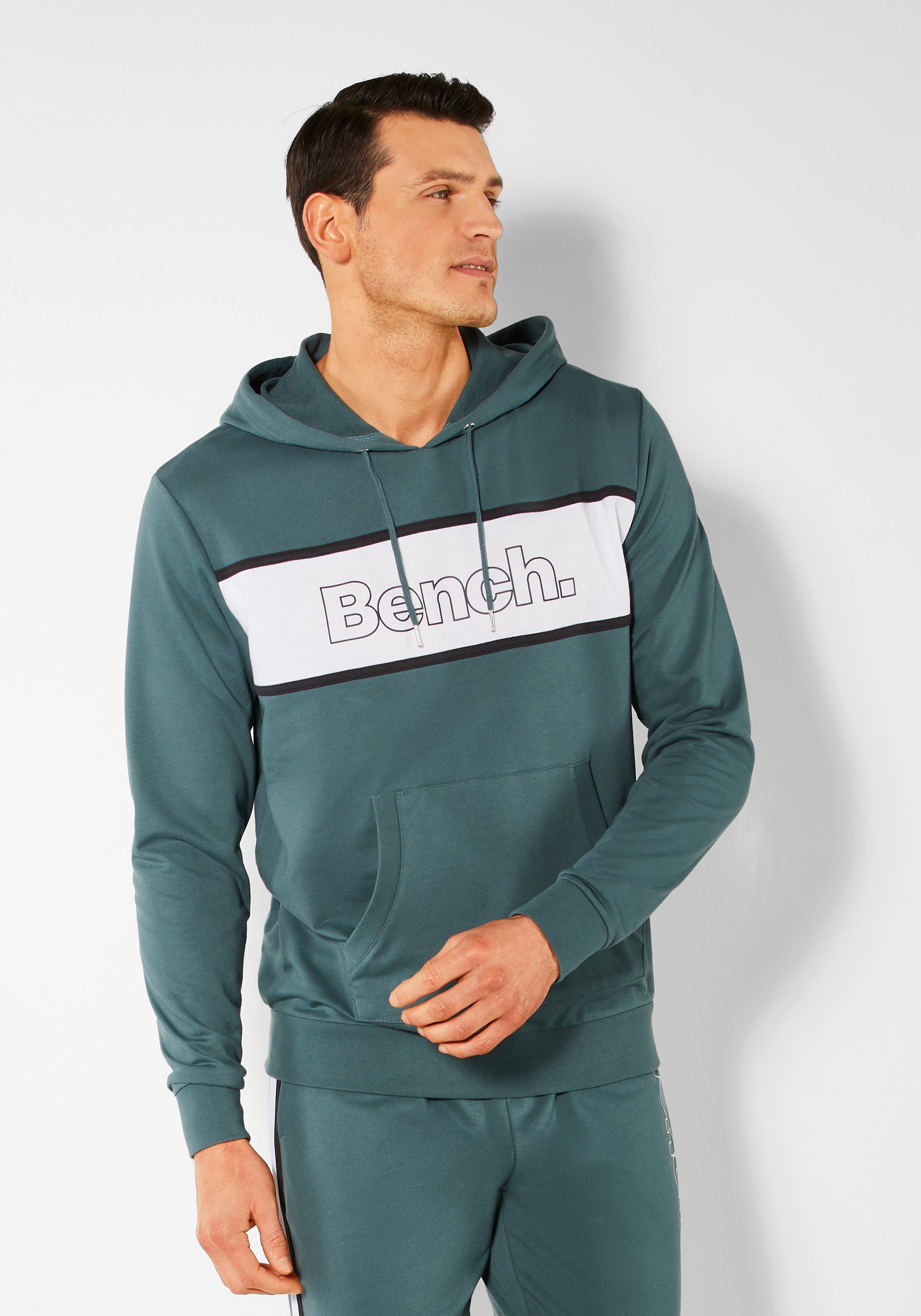 Bench. Loungewear Hoodie Langarm, sweatshirt met ronde hals en capuchon, katoenmix