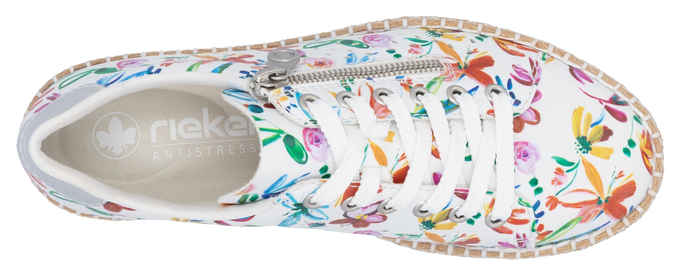 Rieker Plateausneakers , veterschoen, halfschoen, sneaker met zijrits