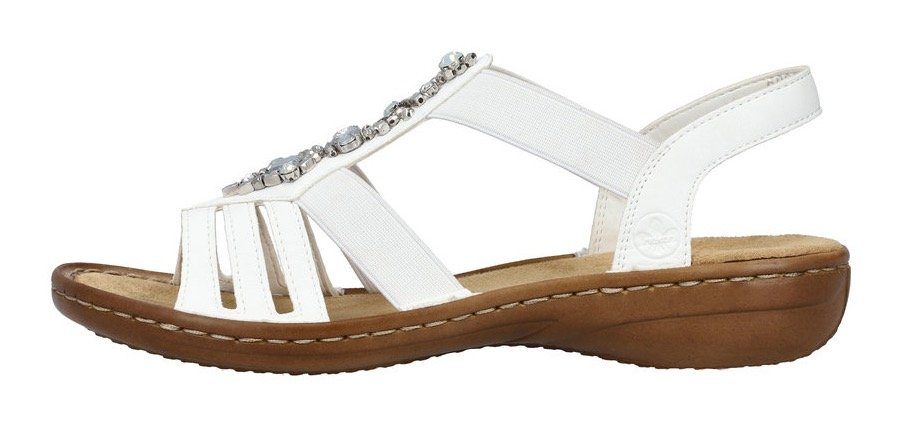 Rieker Sandalen zomerschoen, sandaal, sleehak, met decoratieve steentjes