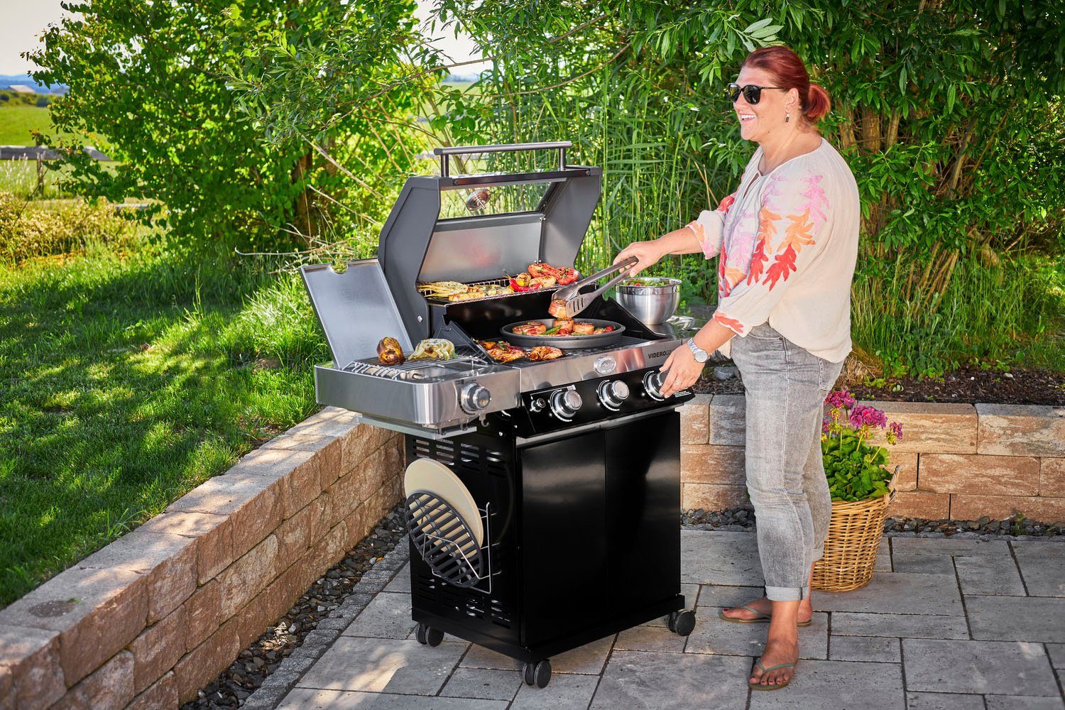 ROESLE Grillroosterhouder VARIO, 25434 Roestvrij staal houder voor VARIO grill inzetstukken, voor alle VIDERO modellen