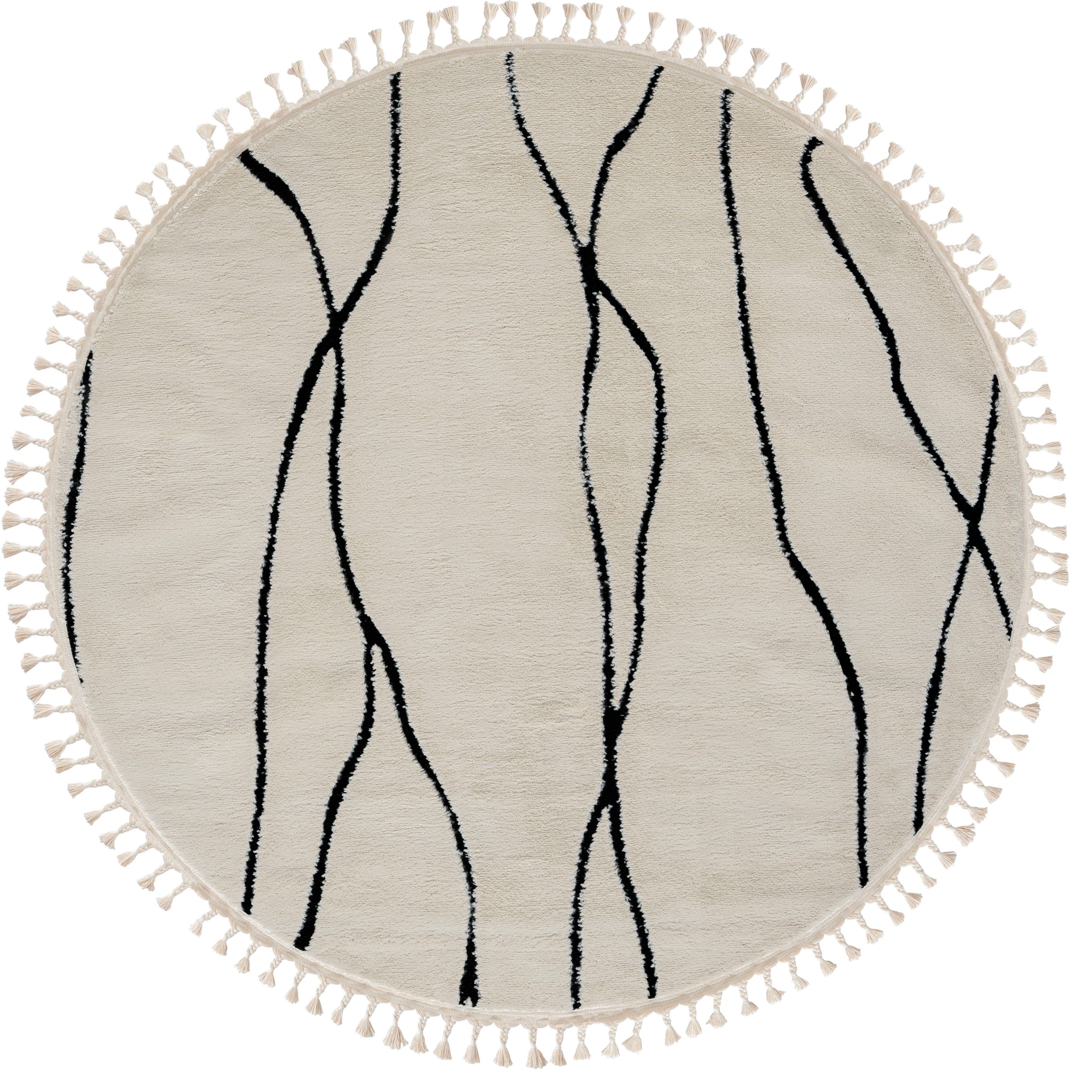 Myflair Möbel & Accessoires Hoogpolig vloerkleed Moroccan Handwrite modern, marokkaans ontwerp, fluffy zacht, met franjes