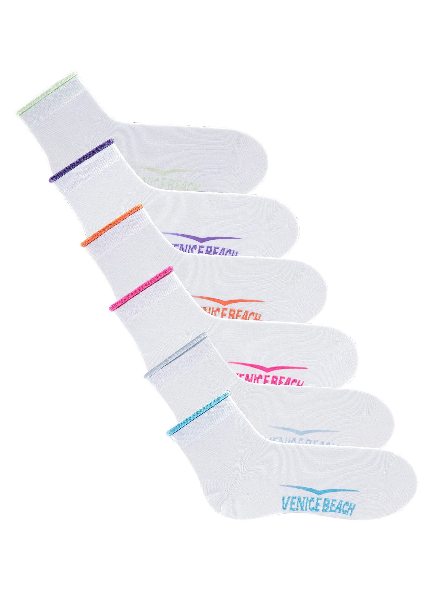 Venice Beach Korte sokken met knelvrije boord (set, 6 paar)