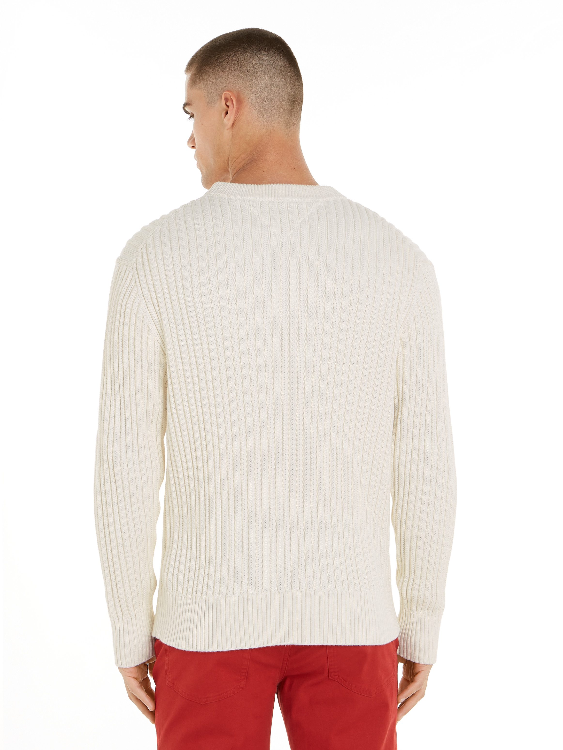 Tommy Hilfiger Trui met ronde hals GLOBAL STRIPE CHUNKY RIB C NK met opvallend color block-ontwerp