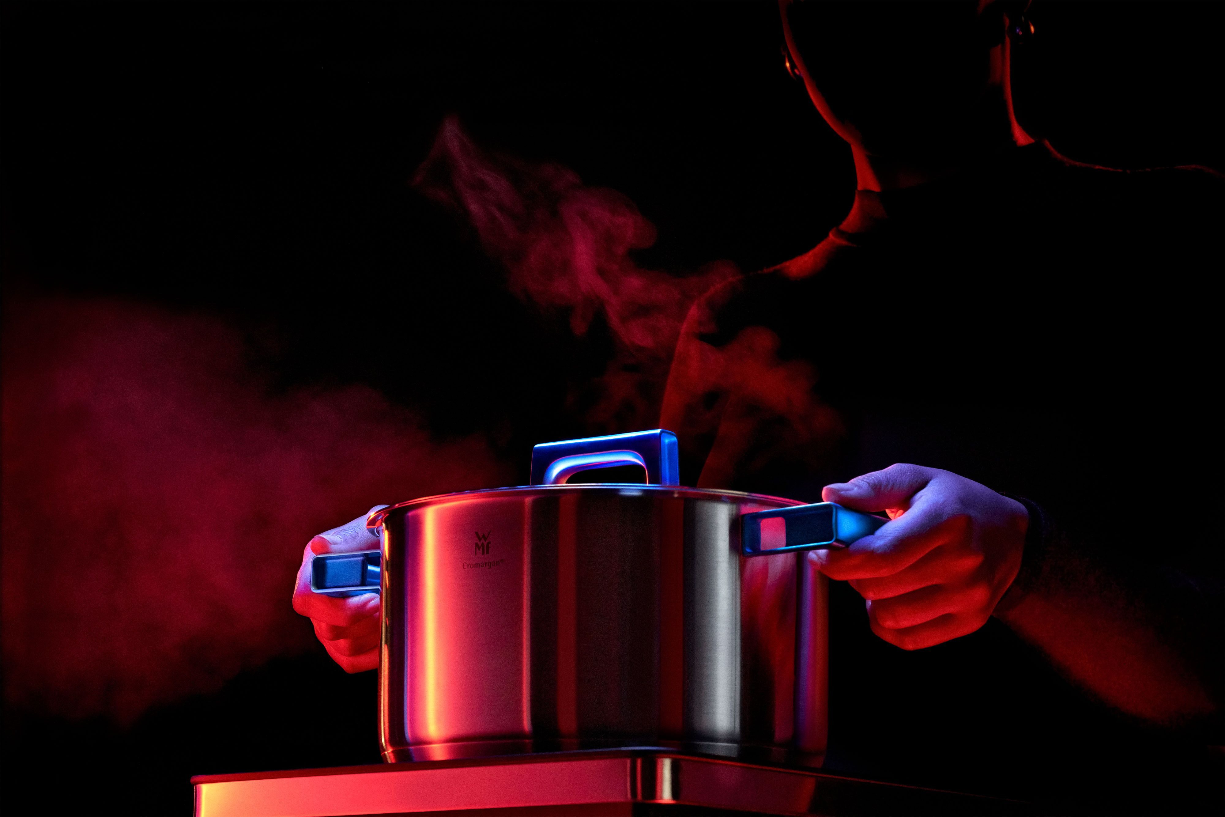 WMF Pannenset Ultimate Cool+ 9-delig, warmte reducerende cool+ handvaten, transtherm-allherdbodem (set, 9-delig)
