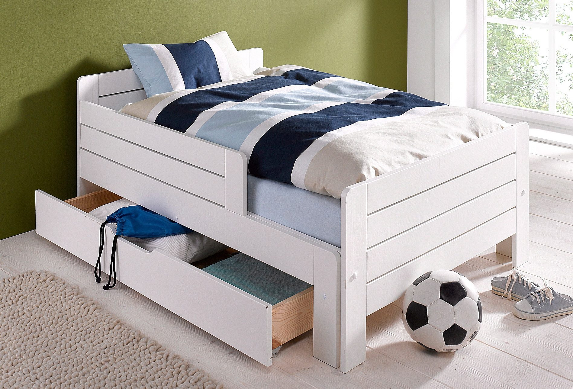 Lüttenhütt Functioneel ledikant "LOTTE" Bestseller! Kinderbed met valbeveiliging, lade optioneel