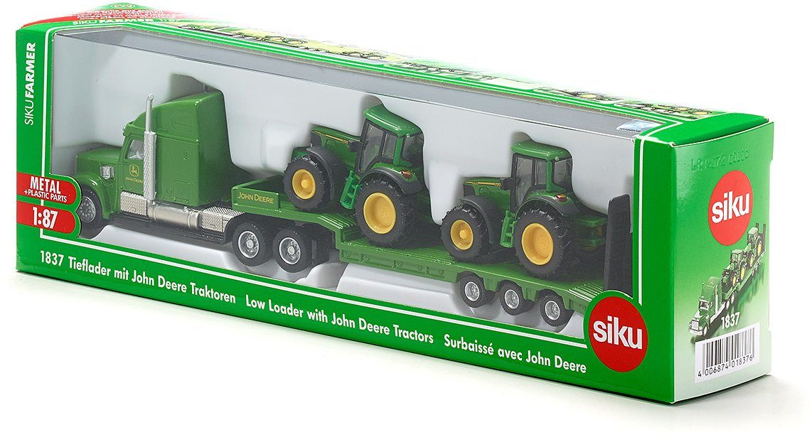 Siku Speelgoed vrachtwagen SIKU Farmer, dieplader met John Deere tractoren (1837)