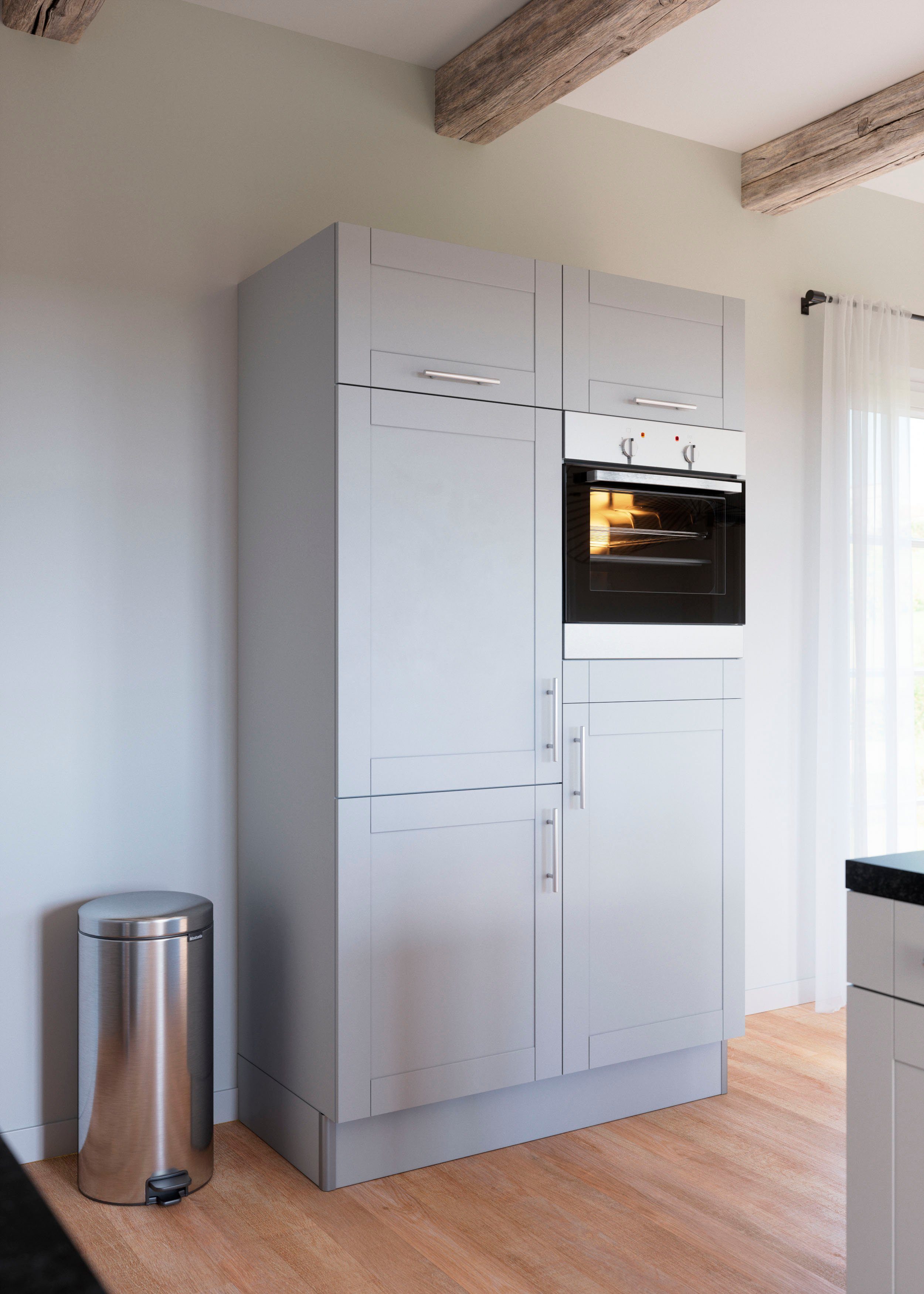 Kochstation Keuken KS-Ahus, Bak-/Koelmodule Breedte 120 cm, naar keuze met elektrische apparaten, softclose functie, MDF fronten