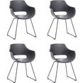 mca furniture kuipstoel rockville stoel belastbaar tot 120 kg (set, 4 stuks) grijs