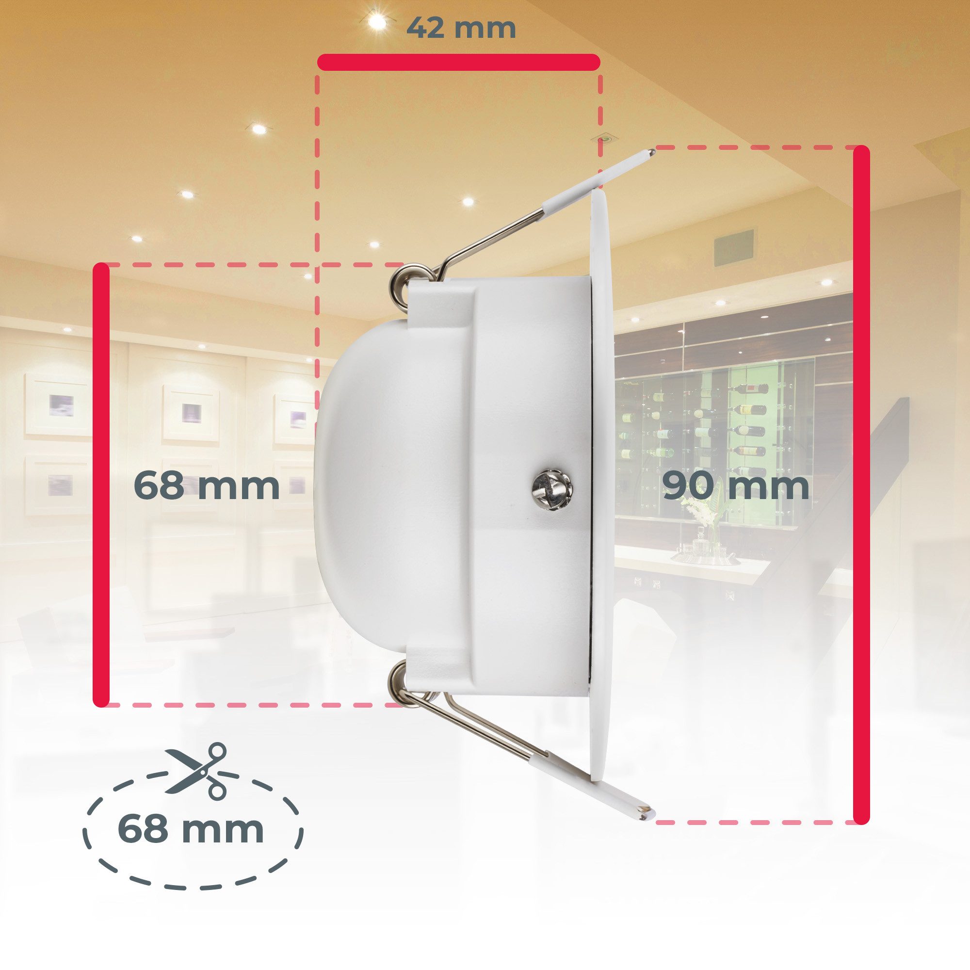 B.K.Licht Ledinbouwlamp 5-pack badkamer inbouwspots, IP65, dimbare plafondspots (5 stuks)