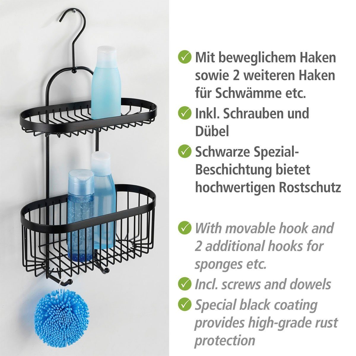 WENKO Badkamerrekje Classic plus black