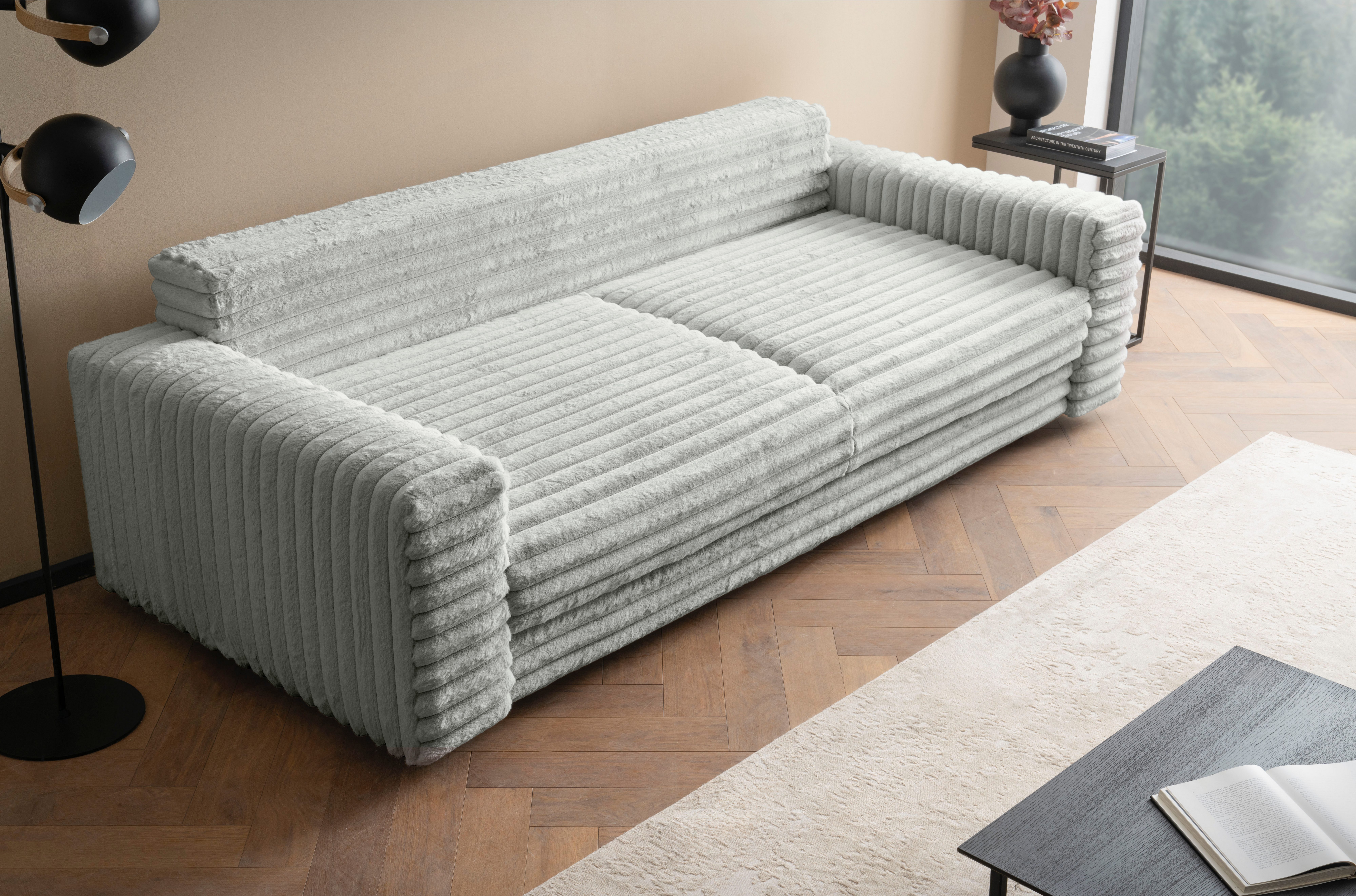 LeGer Home by Lena Gercke Slaapbank Imoga, kussen met slaapfunctie, 3-zits bank, bank met bedlade in moderne kleuren en stoffen, bedfunctie, ligoppervlak: 200x150 cm