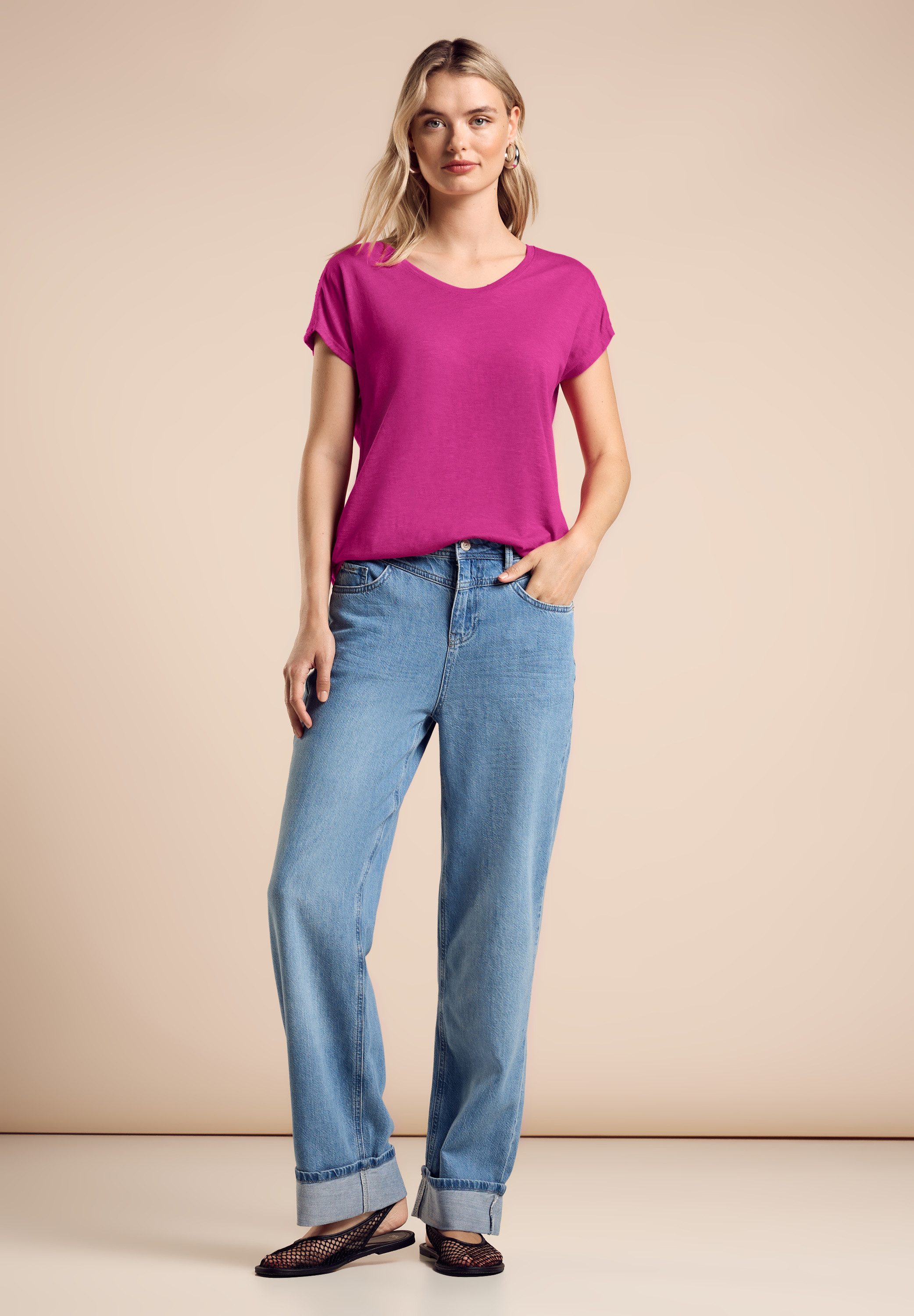 STREET ONE Shirttop met smock-detail
