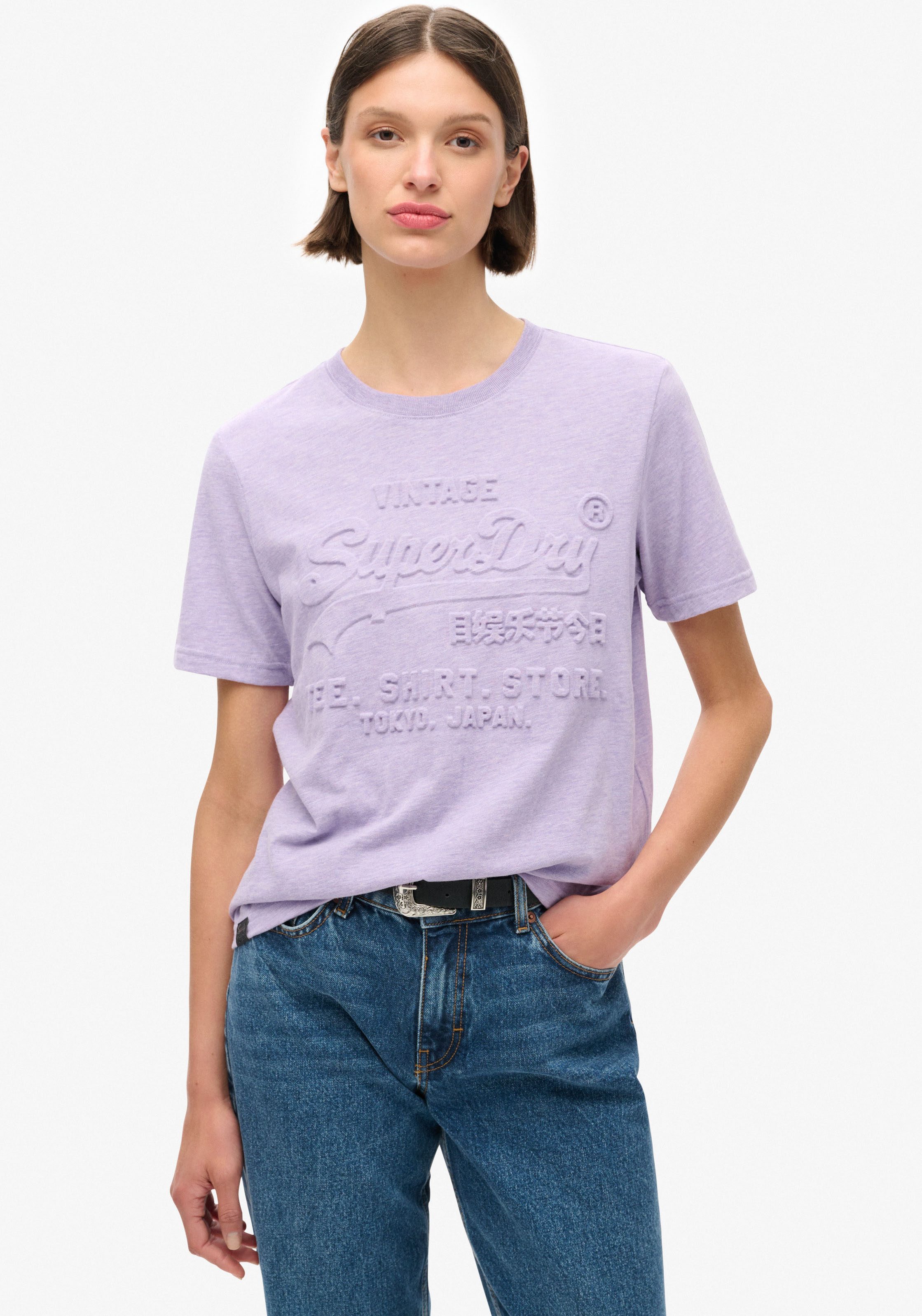 Superdry Shirt met print EMBOSSED VL RELAXED T SHIRT