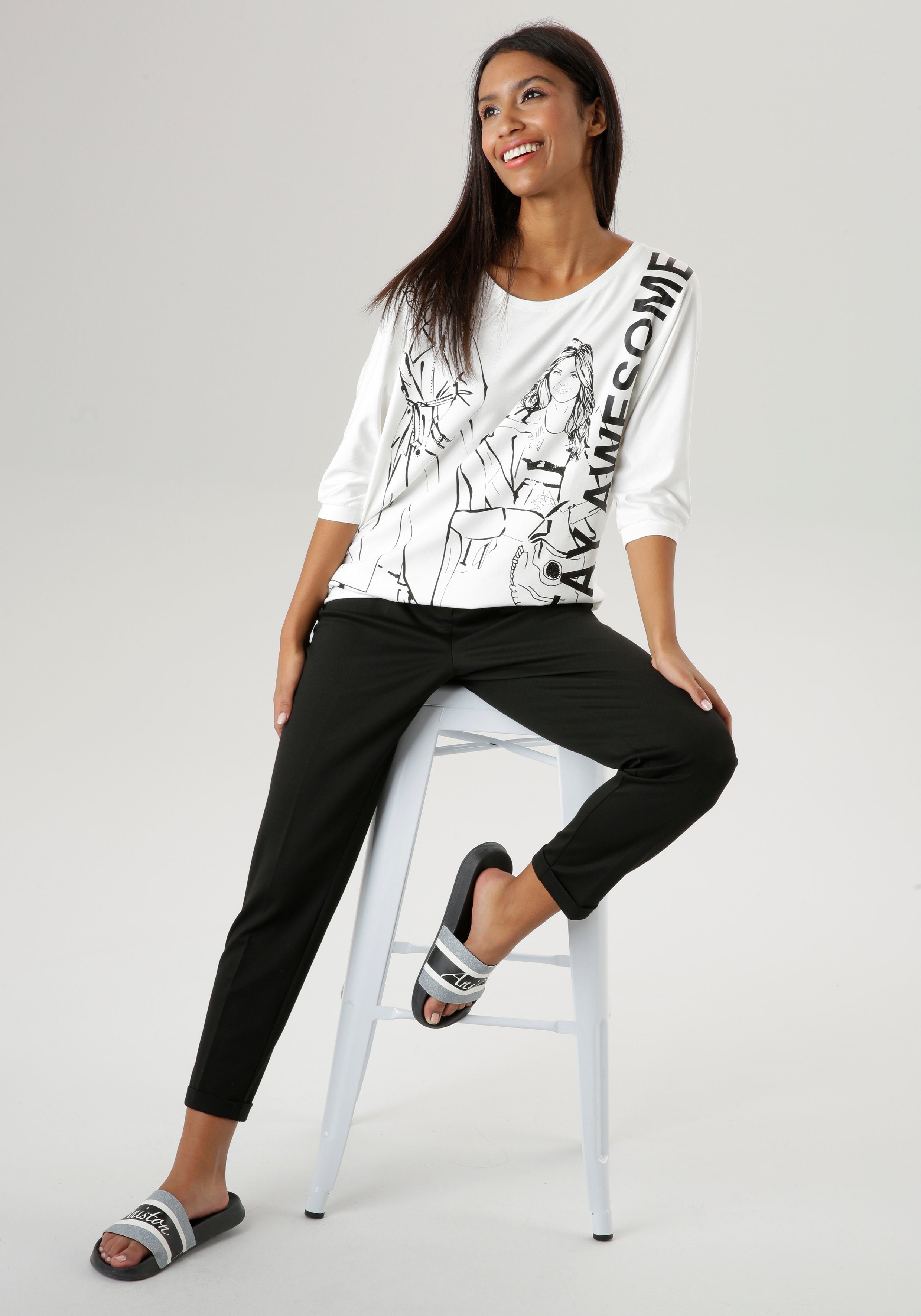 Aniston SELECTED Comfortbroek met plooien
