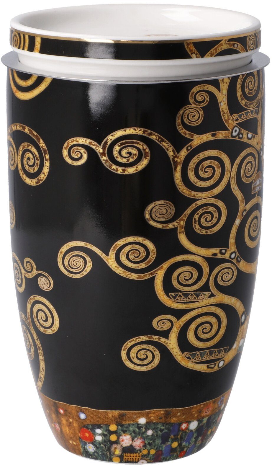 Goebel Kopje Klimt Artis Orbis, theekop met deksel/zeef, Gustav Klimt - De Levensboom