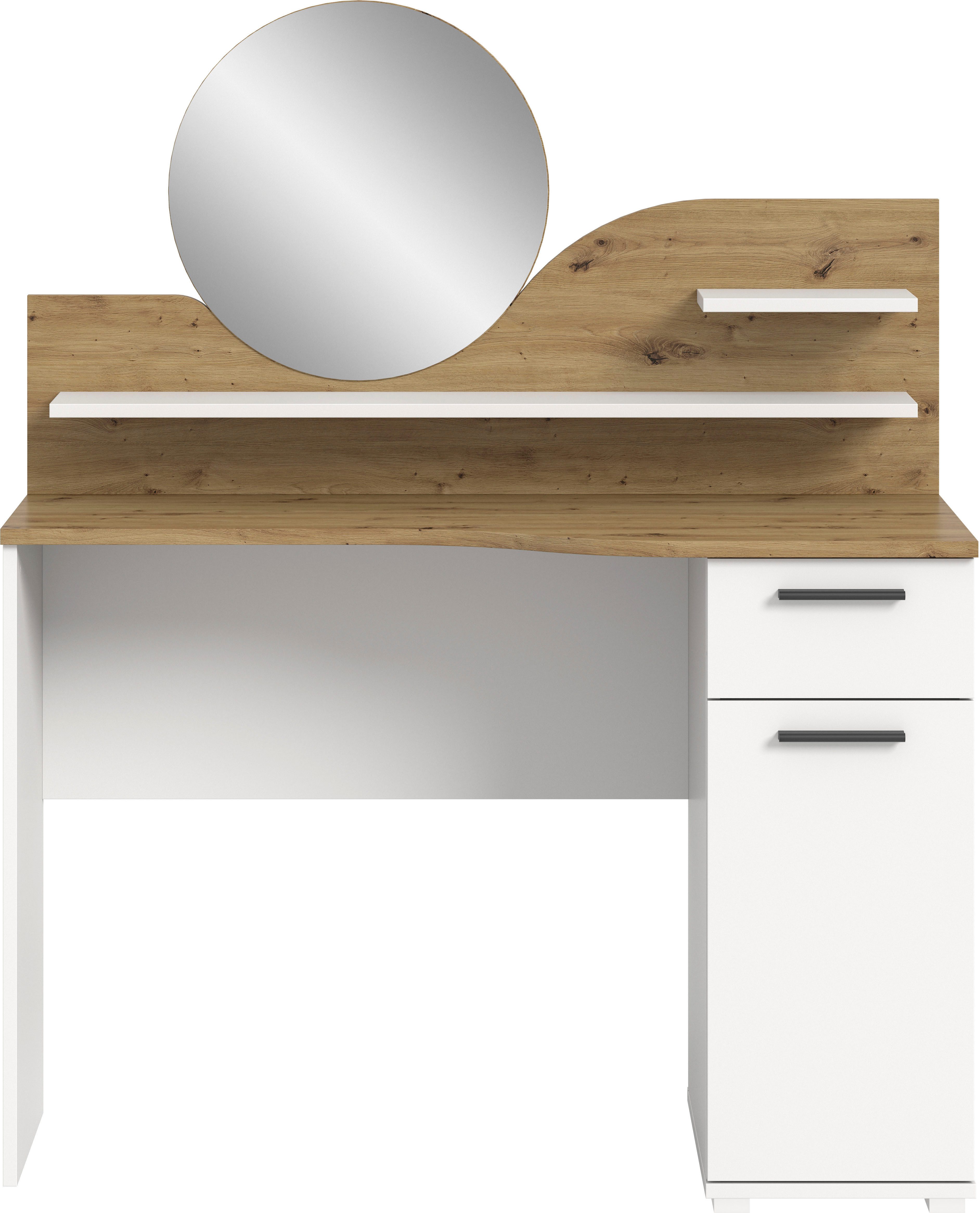 INOSIGN Sidetable Hegomi, Breedte 110 cm, 1 deur, 1 lade, 2 legplanken, 1 spiegel