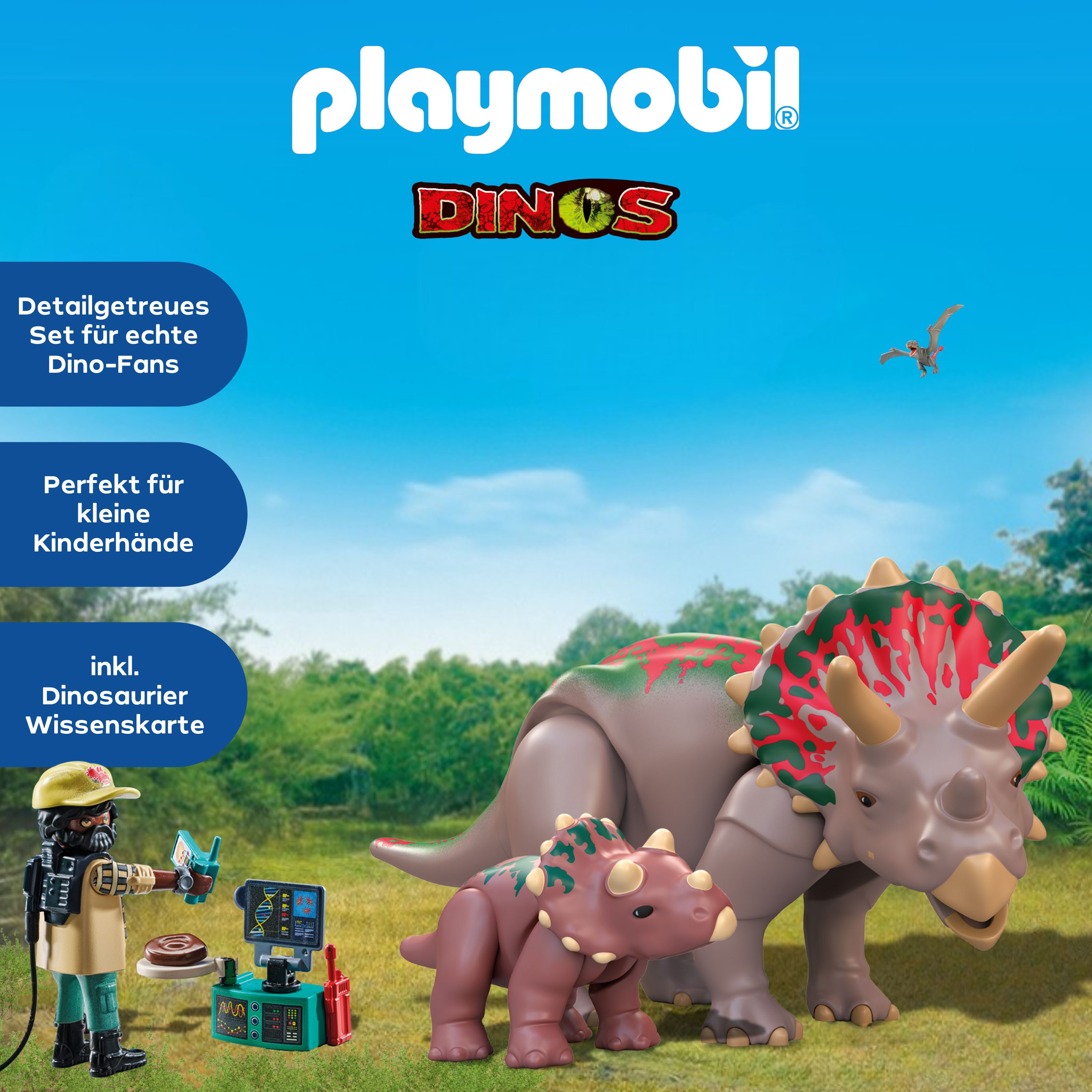 Playmobil® Constructie-speelset Triceratops mit Jungtier (71821), Playmobil Dinos (29-delig)