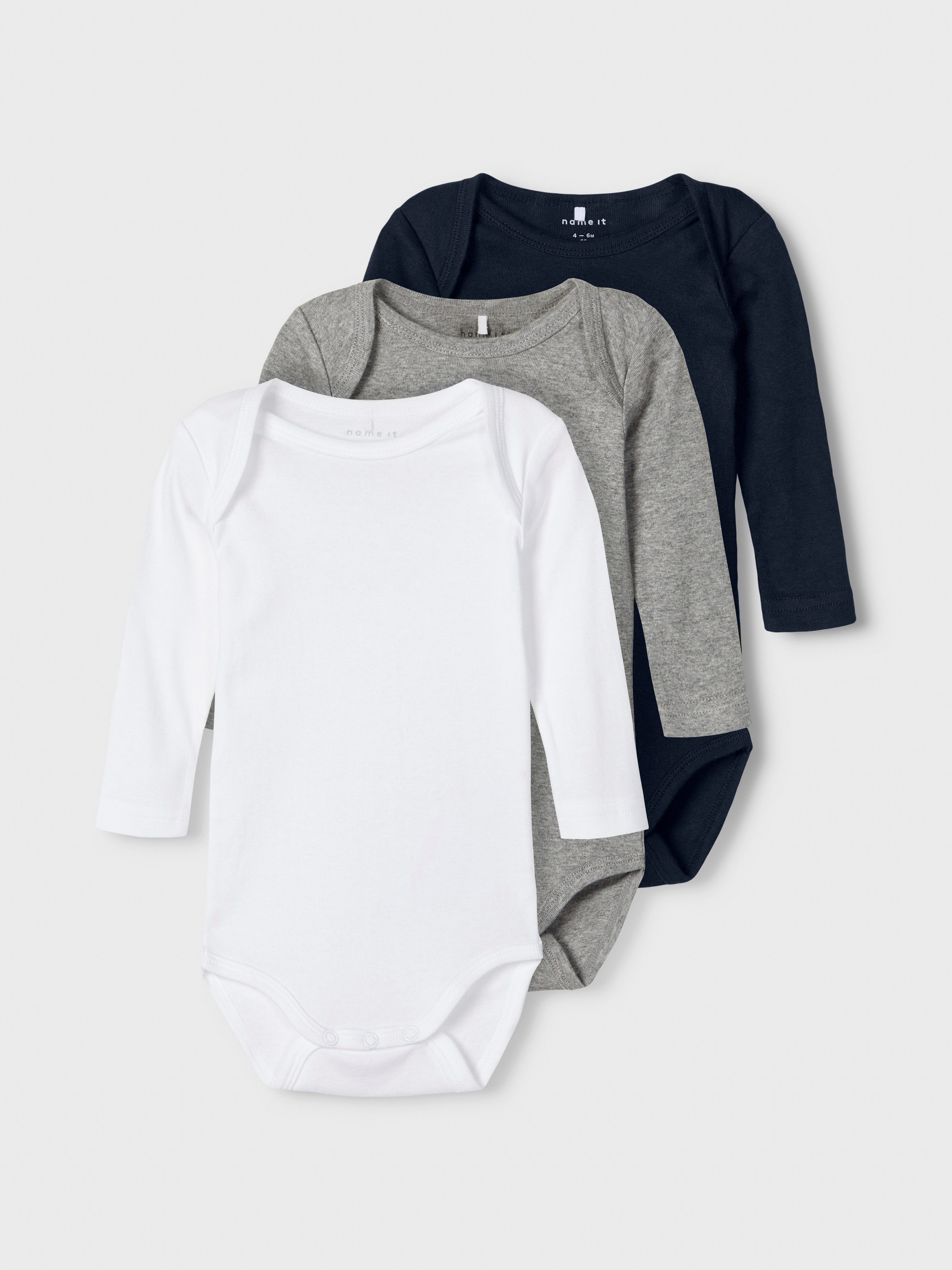 Name It Body NBNBODY 3P LS SOLID NOOS (set, 3-delig)