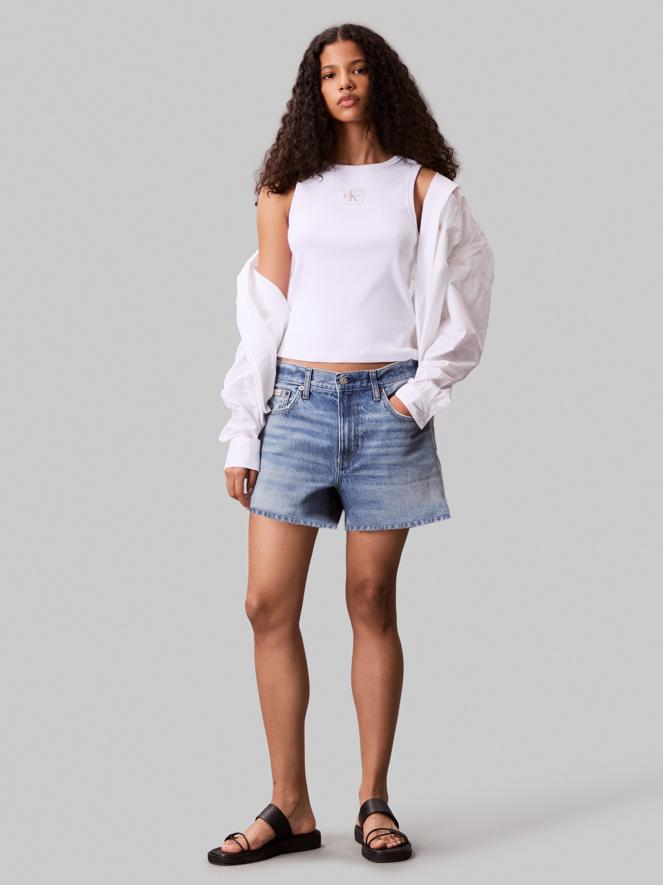 Calvin Klein Tanktop A - WVN LBL 2X2 CTTN