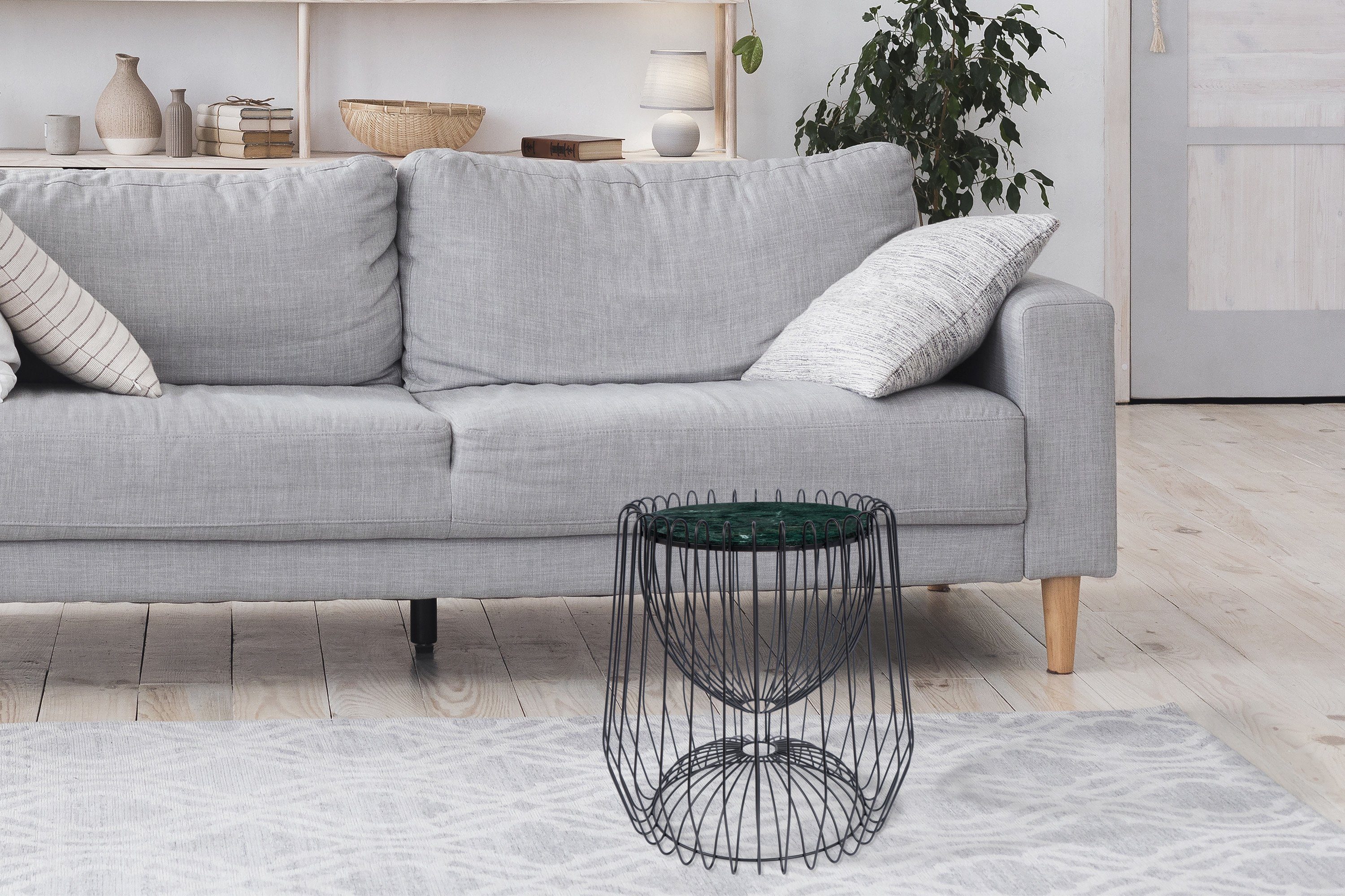 Kayoom Bijzettafel Malibu 225, bijzettafel met luxe marmeren blad ø marmeren blad: 33,5 cm, trendy metalen design, onderhoudsvriendelijk (1 stuk)