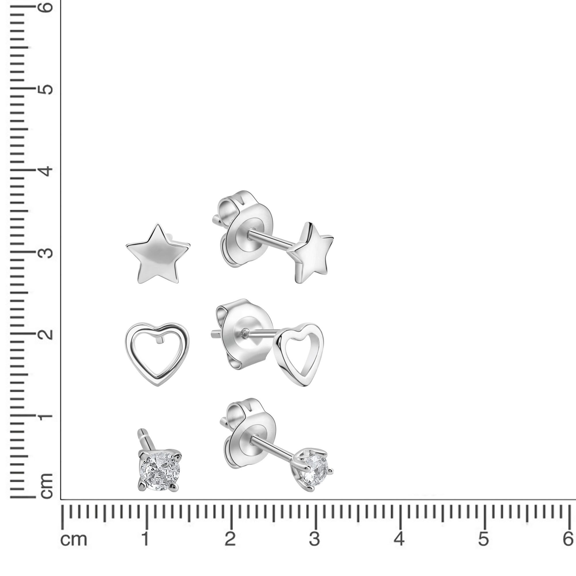 Firetti Oorstekerset Multipack sieraden cadeau zilverkleur 925 oorbellen (set, 6-delig)