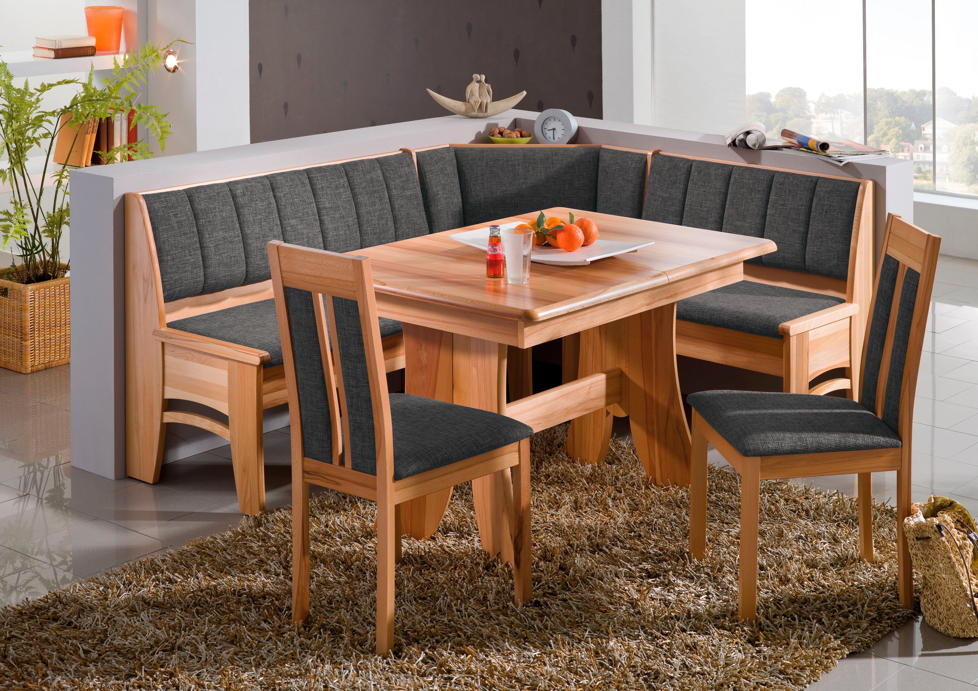SCHÖSSWENDER Eethoek Baku Hoekbank omkeerbaar, met dekenkist, wangentafel met lade 120 cm (160) (set, 4-delig)